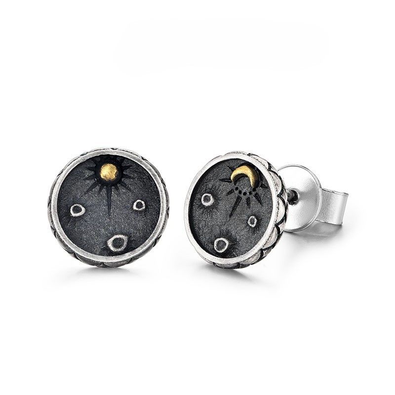 Jewelry Mars Moon Star New Trend Earrings One Pairs Chrome Jewelry Size ONE SIZE - 2 Thumbnail
