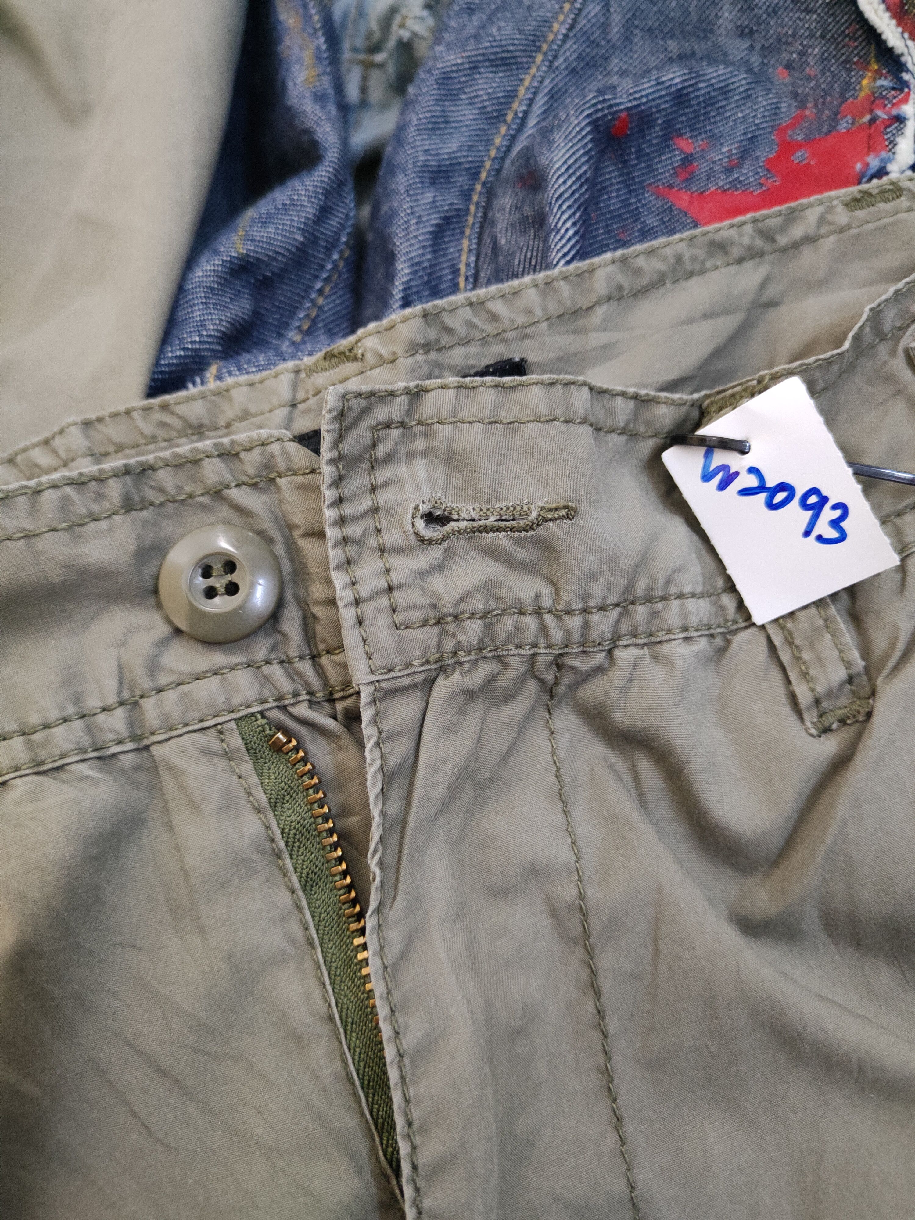 Japanese Brand Memory Special Olive Multipocket Tactical Cargo Pants #W2093 Size US 31 - 14 Thumbnail