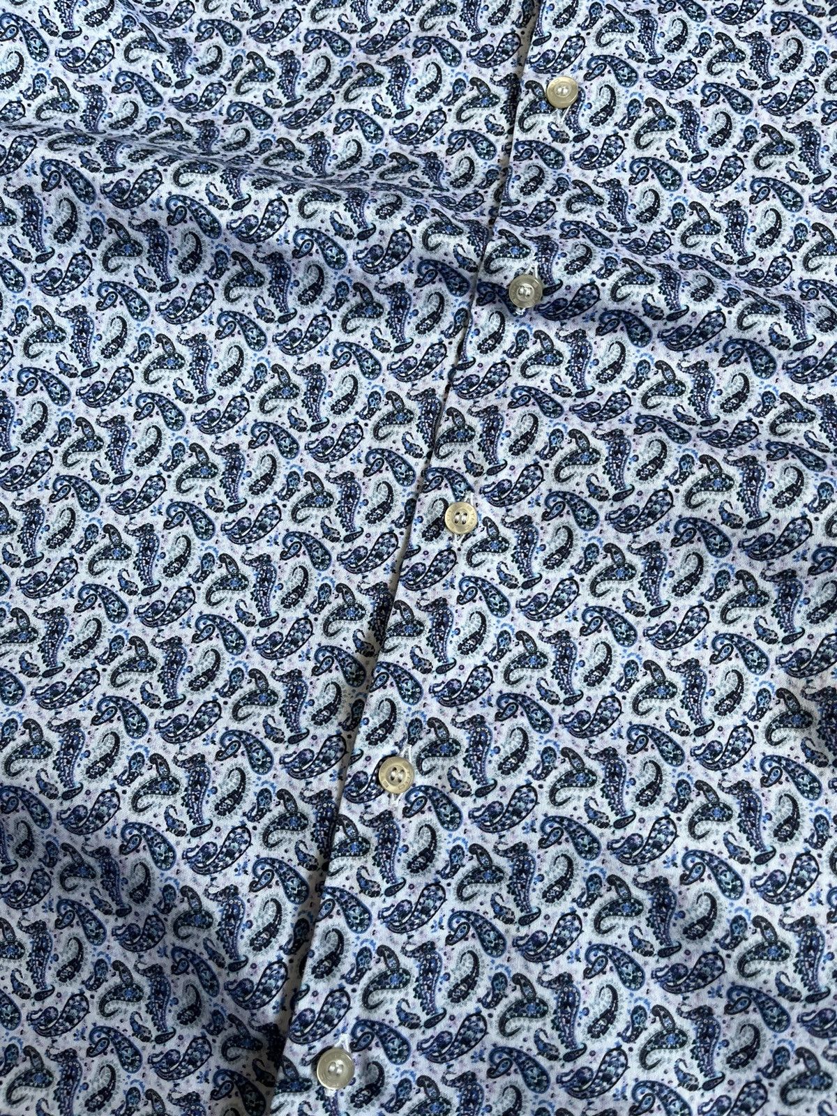 Etro × La Martina × Polo Ralph Lauren Etro Milano Men Blue Paisley Button Up Shirt Size US M / EU 48-50 / 2 - 4 Thumbnail