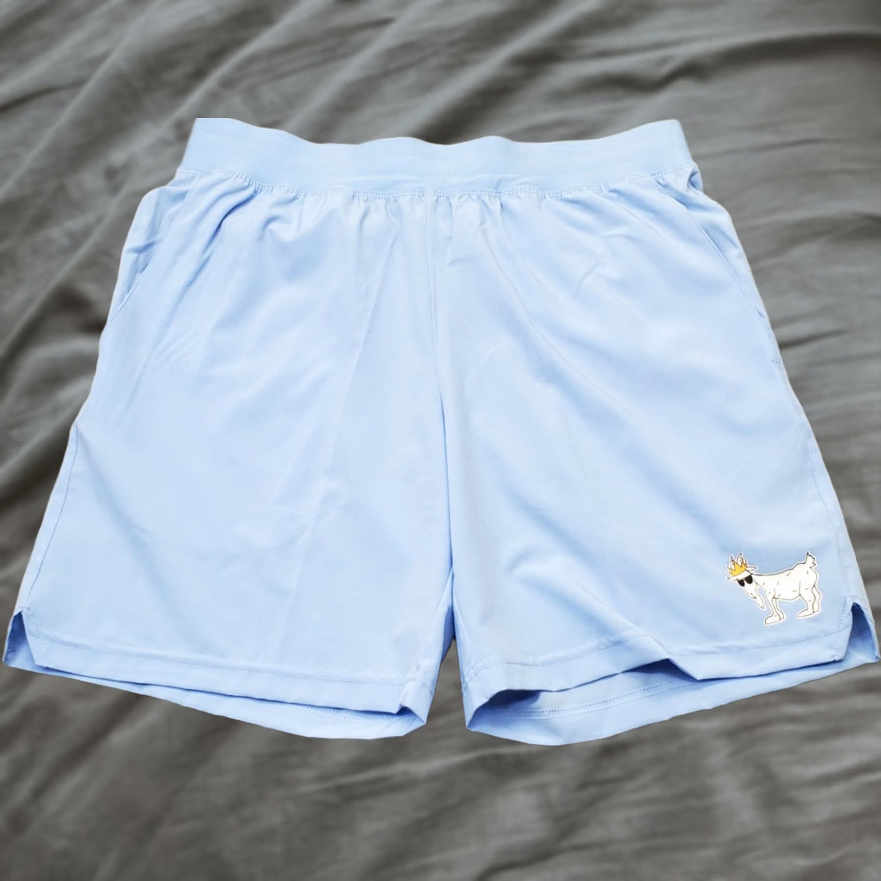 Vintage GOAT USA Shorts Womens M Blue Stretch Athletic Running Side Slit High Waist Size 32" / US 10 / IT 46 - 1 Thumbnail