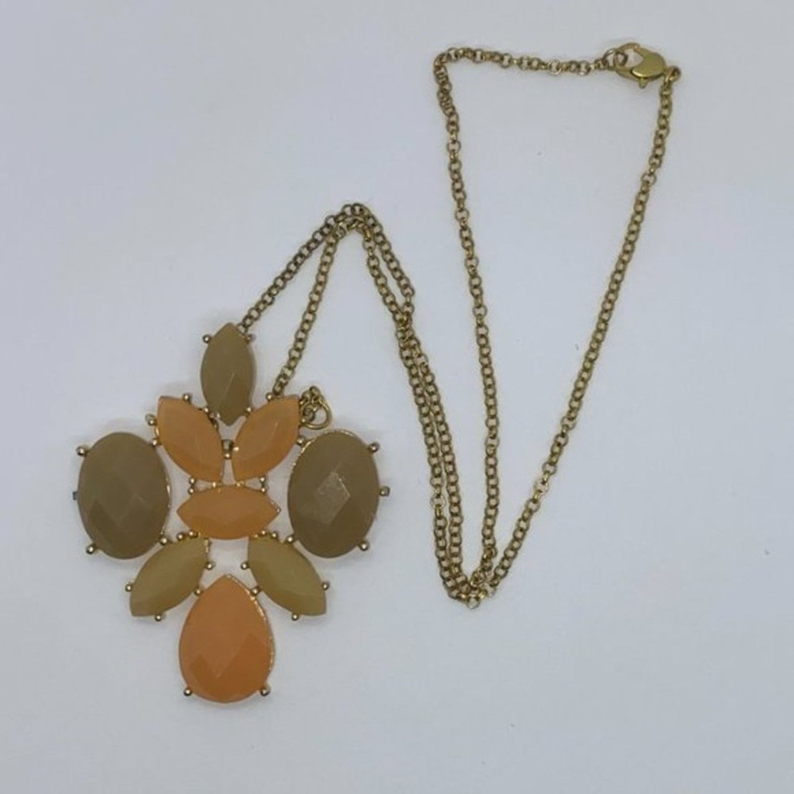 Handmade Bronze-Tone Multi-tone Orange Textured Pendant Necklace Size ONE SIZE - 3 Thumbnail