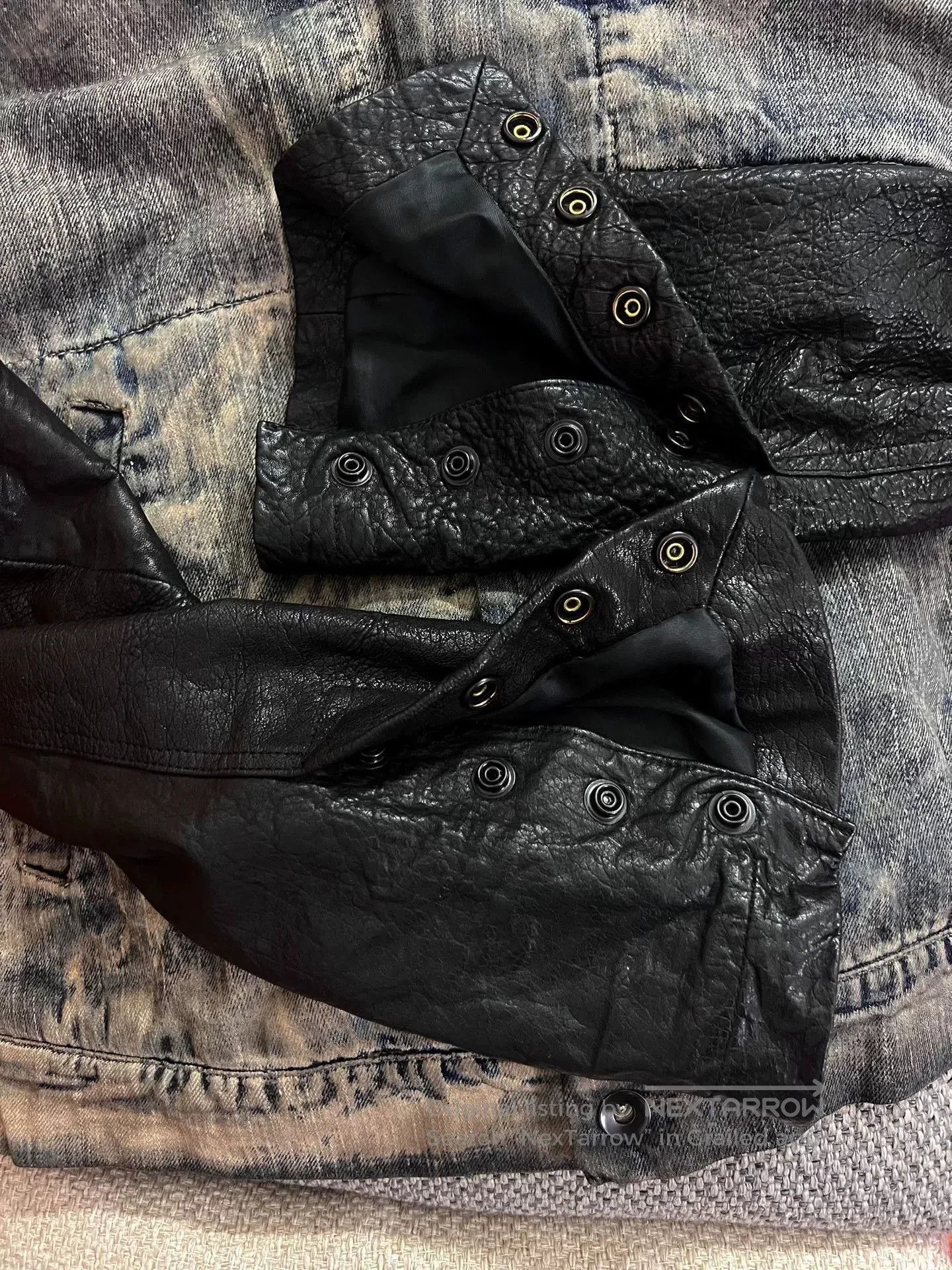 Rick Owens Drkshdw Rick Owens Denim and Leather Jacket. Size US L / EU 52-54 / 3 - 7 Thumbnail