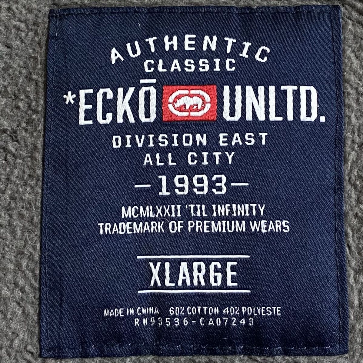 Vintage Ecko Unlimited Zip-Up Logo Gray Men’s Hoodie Size XL