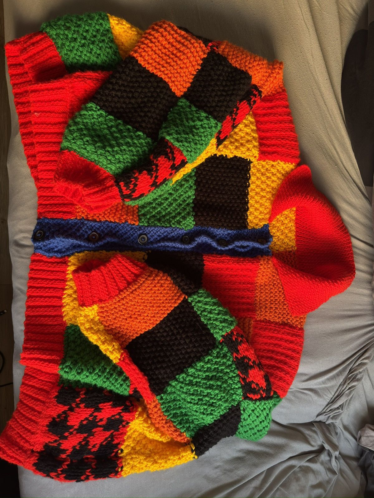 JW Anderson Handmade Colour Block Patchwork Cardigan | Grailed