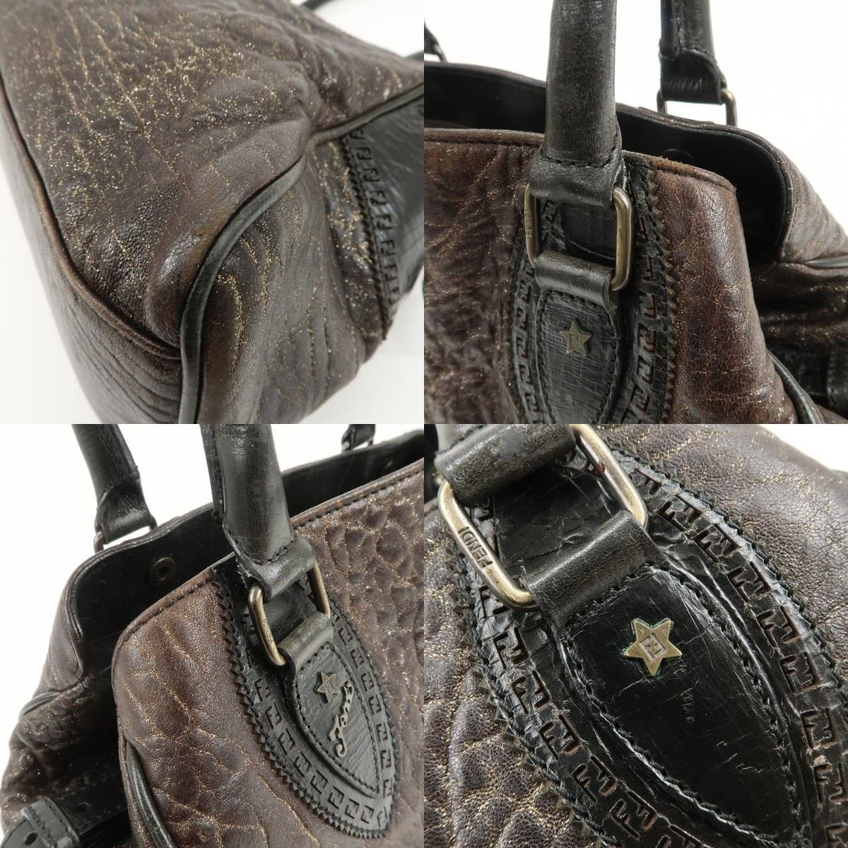 Fendi Fendi Etnico Leather Tote Brown Size ONE SIZE - 6 Thumbnail