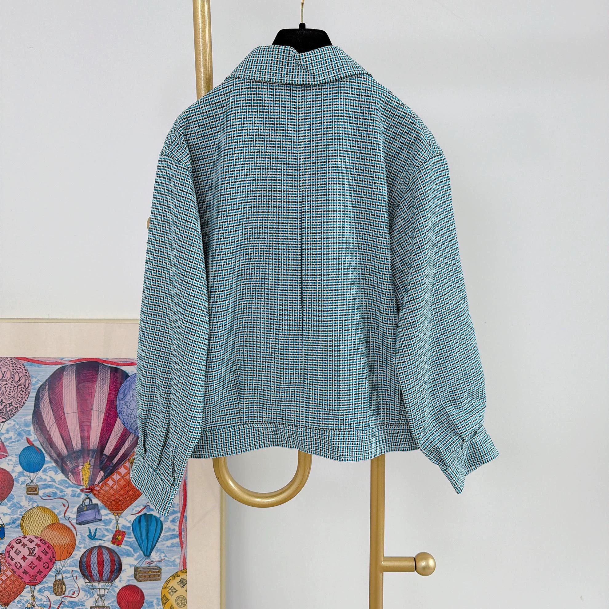 Maje Maje Blue Checkered Jacket Size 36 Size XS / US 0-2 / IT 36-38 - 2 Thumbnail