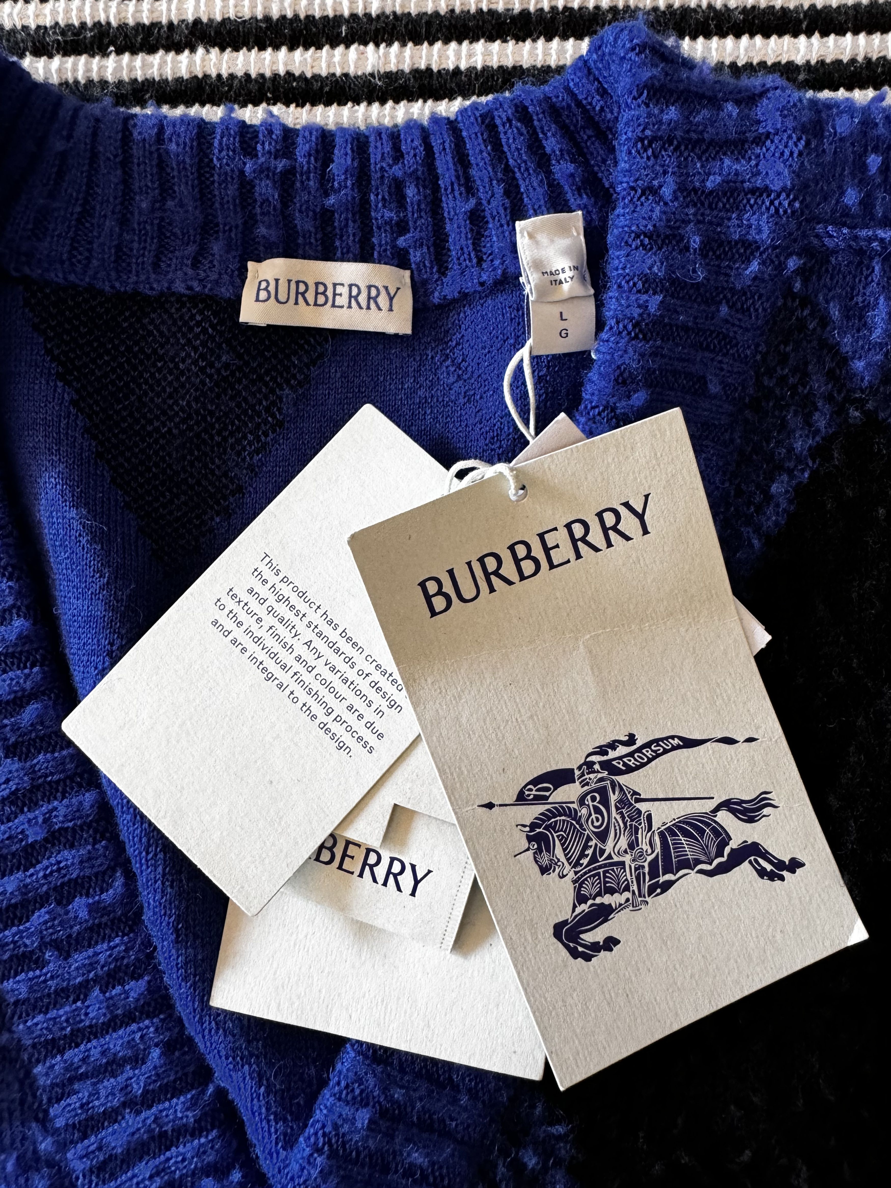 Burberry Burberry Argyle Button-Up Wool Knitted Cardigan Size US L / EU 52-54 / 3 - 5 Thumbnail