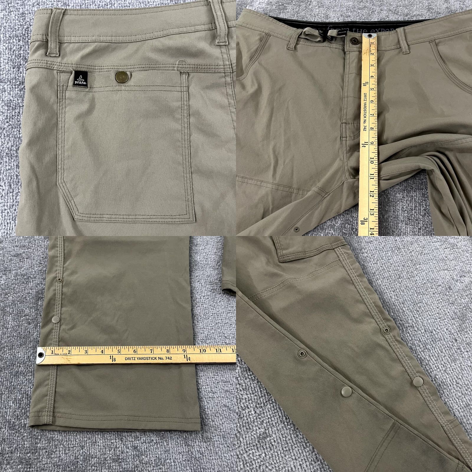 Prana VINTAGE Prana Men's Pants XL 30" Brown Chino Straight Leg Belted Hiking Climbing Size US 36 / EU 52 - 8 Thumbnail