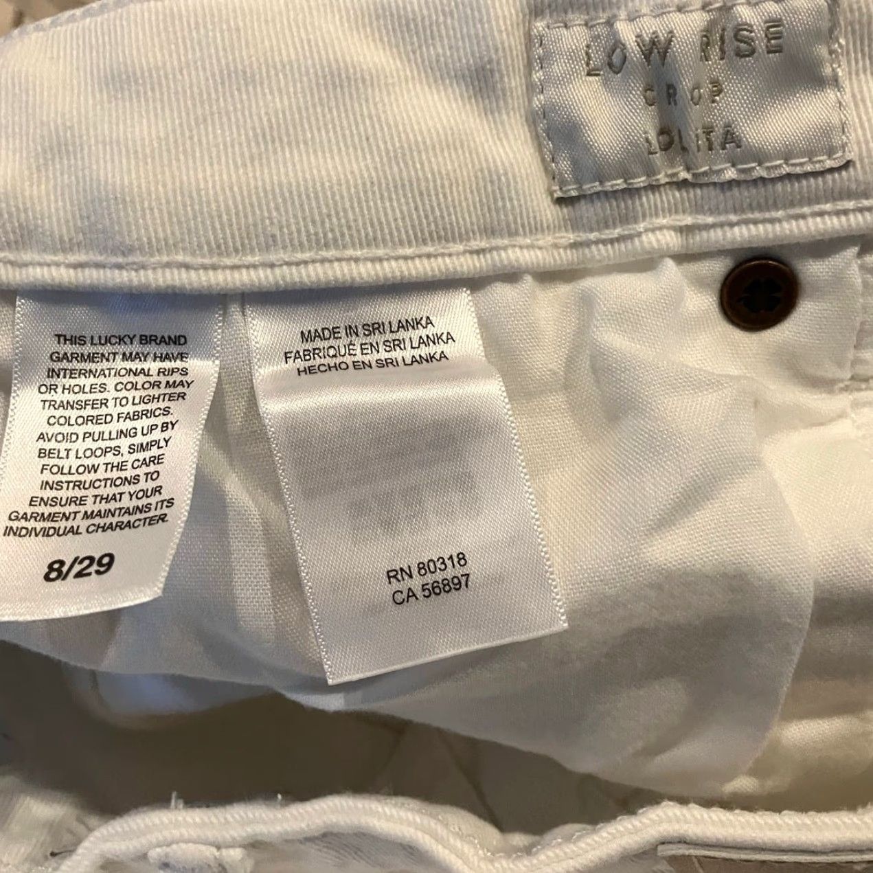 Lucky Brand Lucky Brand Jeans White Denim Lolita Crop Low Rise Stretch 8 30 Waist 24 In Inseam Regular 8 Womens May ￼ Size 30" / US 8 / IT 44 - 5 Thumbnail
