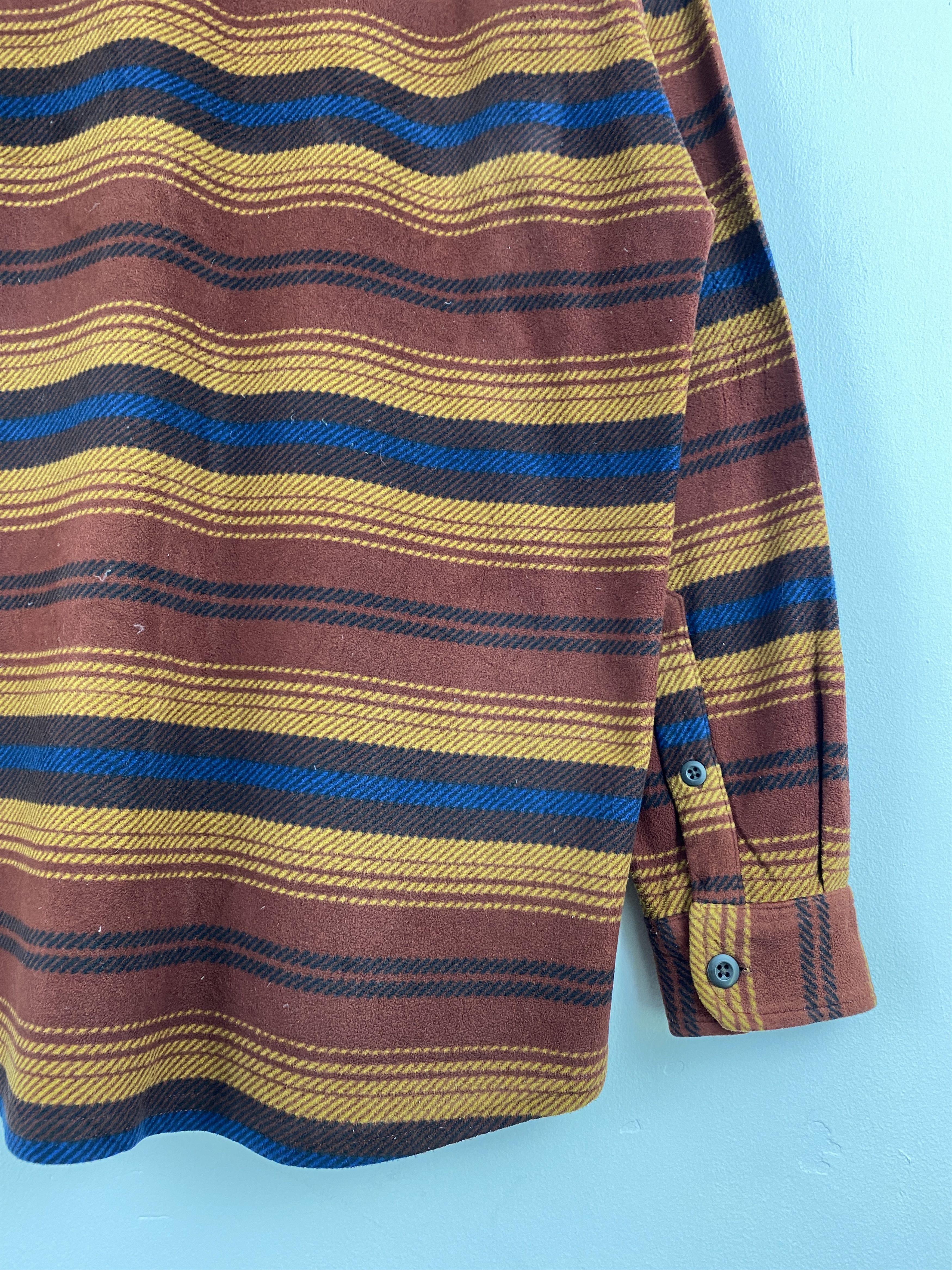 Uniqlo Uniqlo Button Ups Double Pocket Striped Fleece Shirt JA0131 Size US XL / EU 56 / 4 - 10 Thumbnail