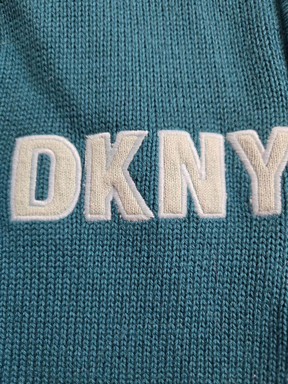 DKNY Women's DKNY Jeans Sweater Turquoise Y2K Ribbed 1/4 Zip EUC Size L / US 10 / IT 46 - 2 Thumbnail