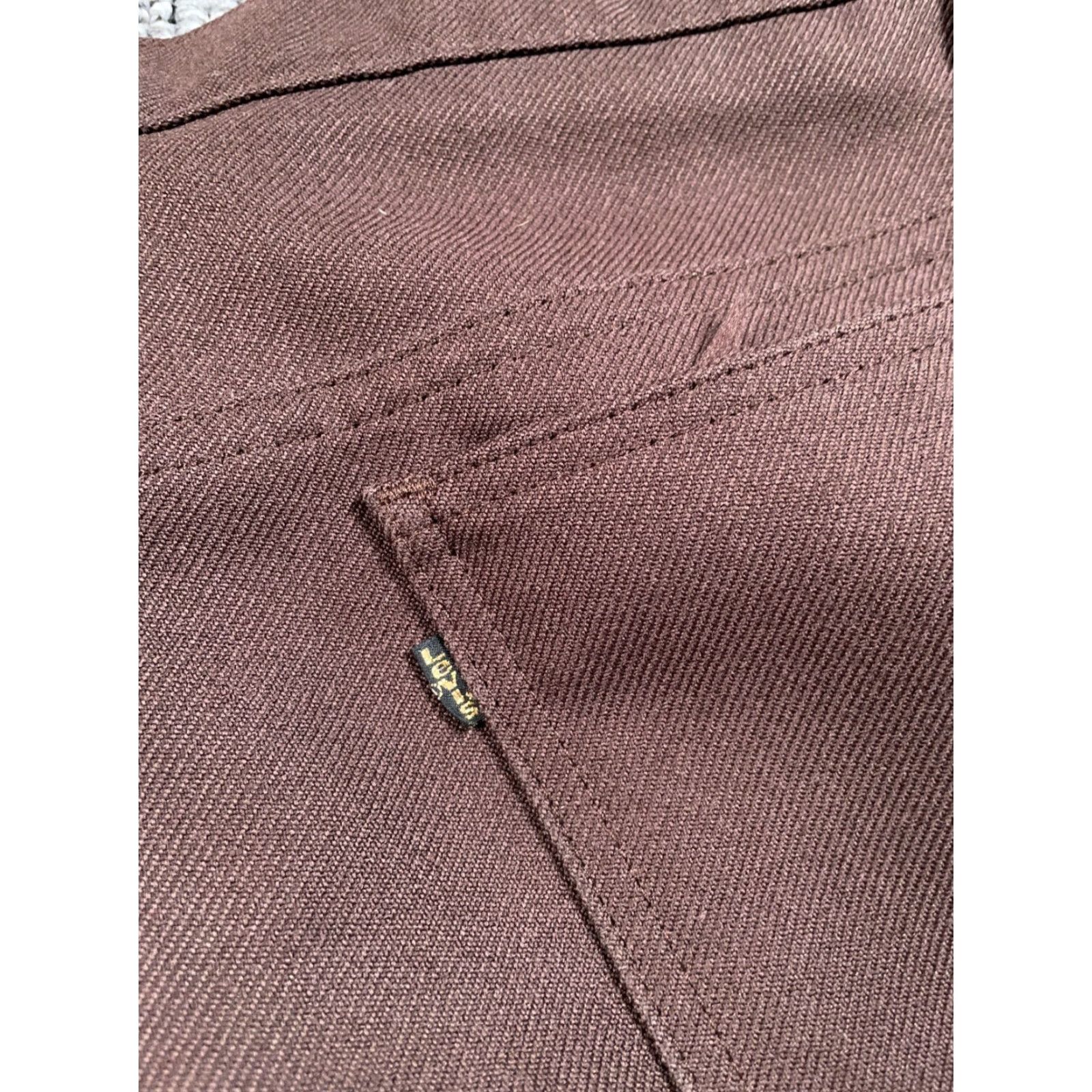 Levi's VINTAGE Levi's Pants Men's 38 x 27 Polyester Brown Zipper Scovill Black Tab Trousers Chino Straight Flat Front 80s Retro Mens Size US 38 / EU 54 - 3 Thumbnail
