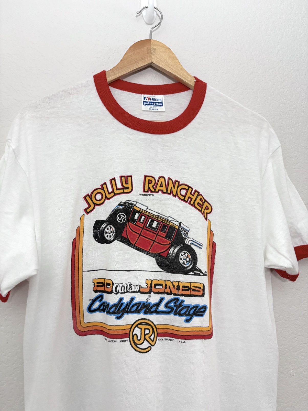 Vintage 80’s Jolly Rancher Candy Classic Car Vintage Ringer Tee Size US XL / EU 56 / 4 - 1 Thumbnail