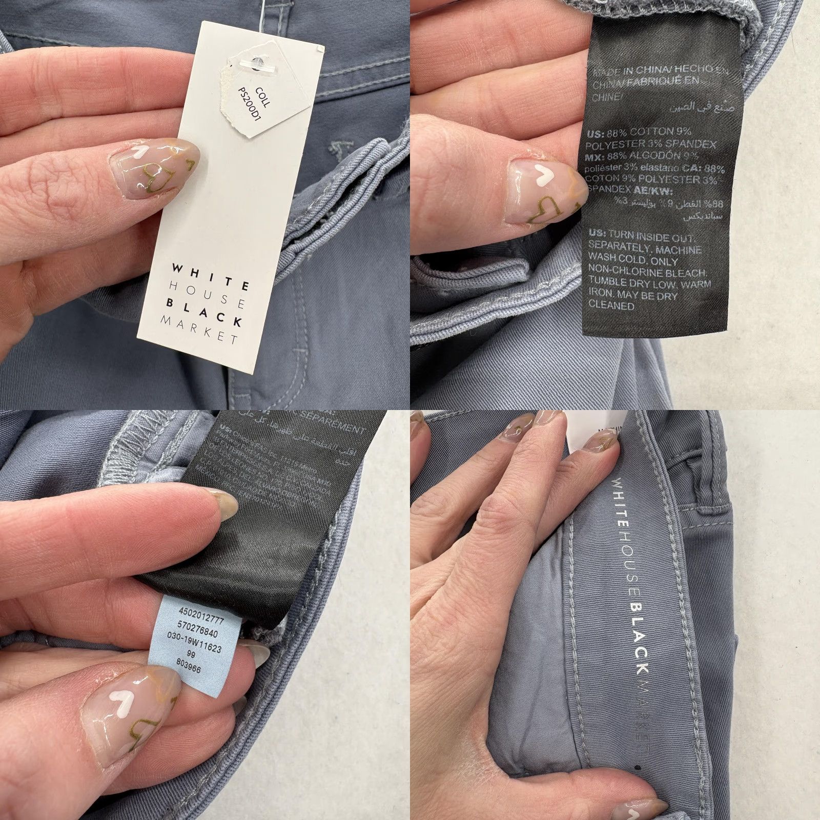 White House Black Market VINTAGE White House Black Market Skinny Ankle Jeans Womens 2 Blue Gray Stretch Denim NWT Size 26" / US 2 / IT 38 - 8 Thumbnail