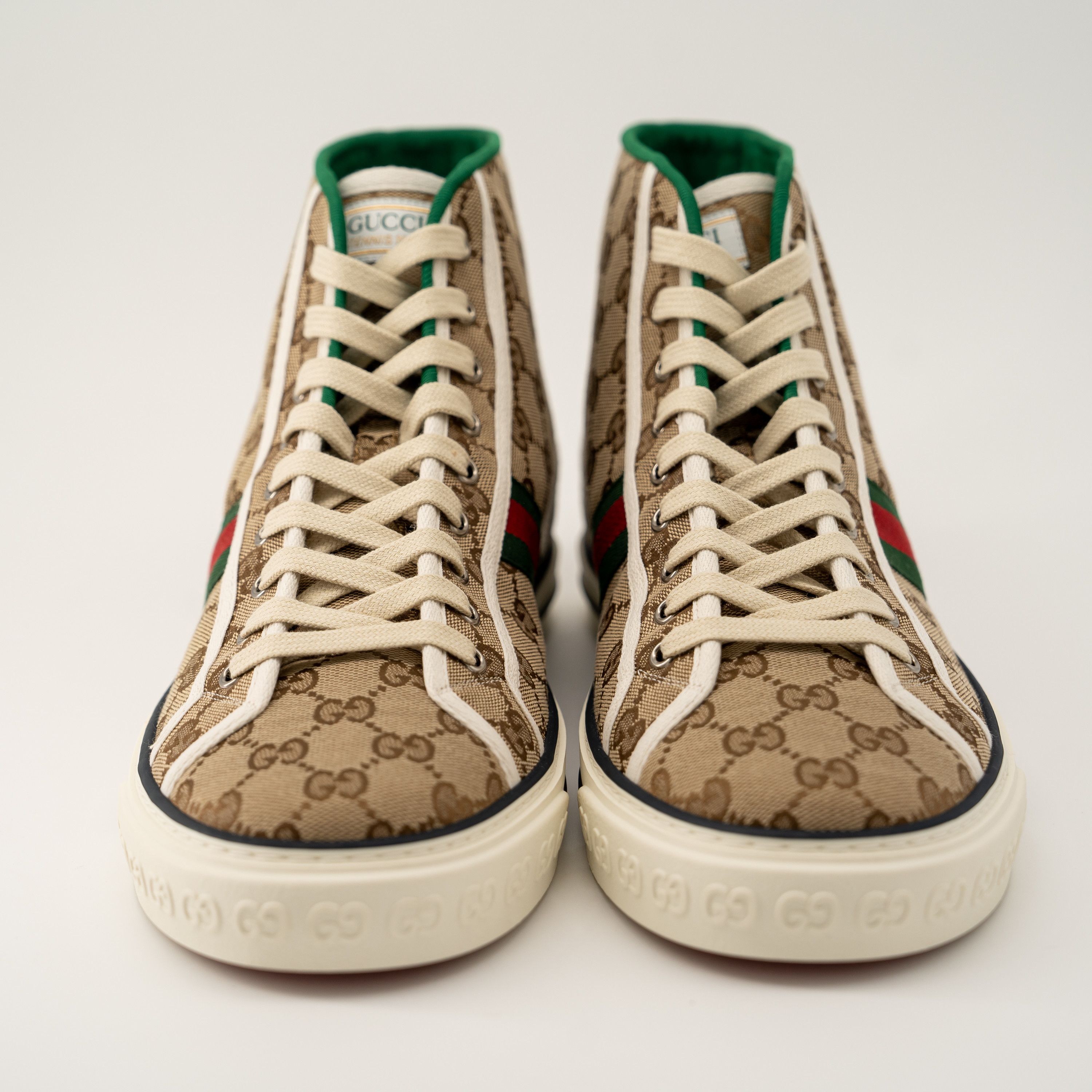 Gucci 13G 13.5 US Gucci GG Canvas Tennis 1977 Beige Hight Top Size US 14 / EU 47 - 2 Thumbnail