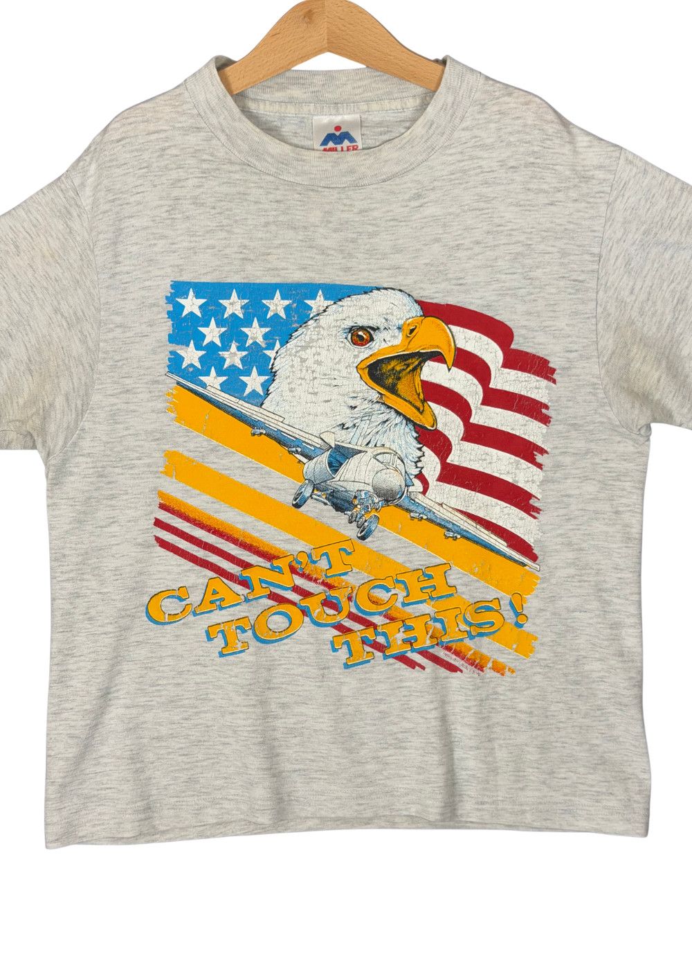 vtg 90s Can't Touch This Eagle Fighter Jet USA Made Tee image 6