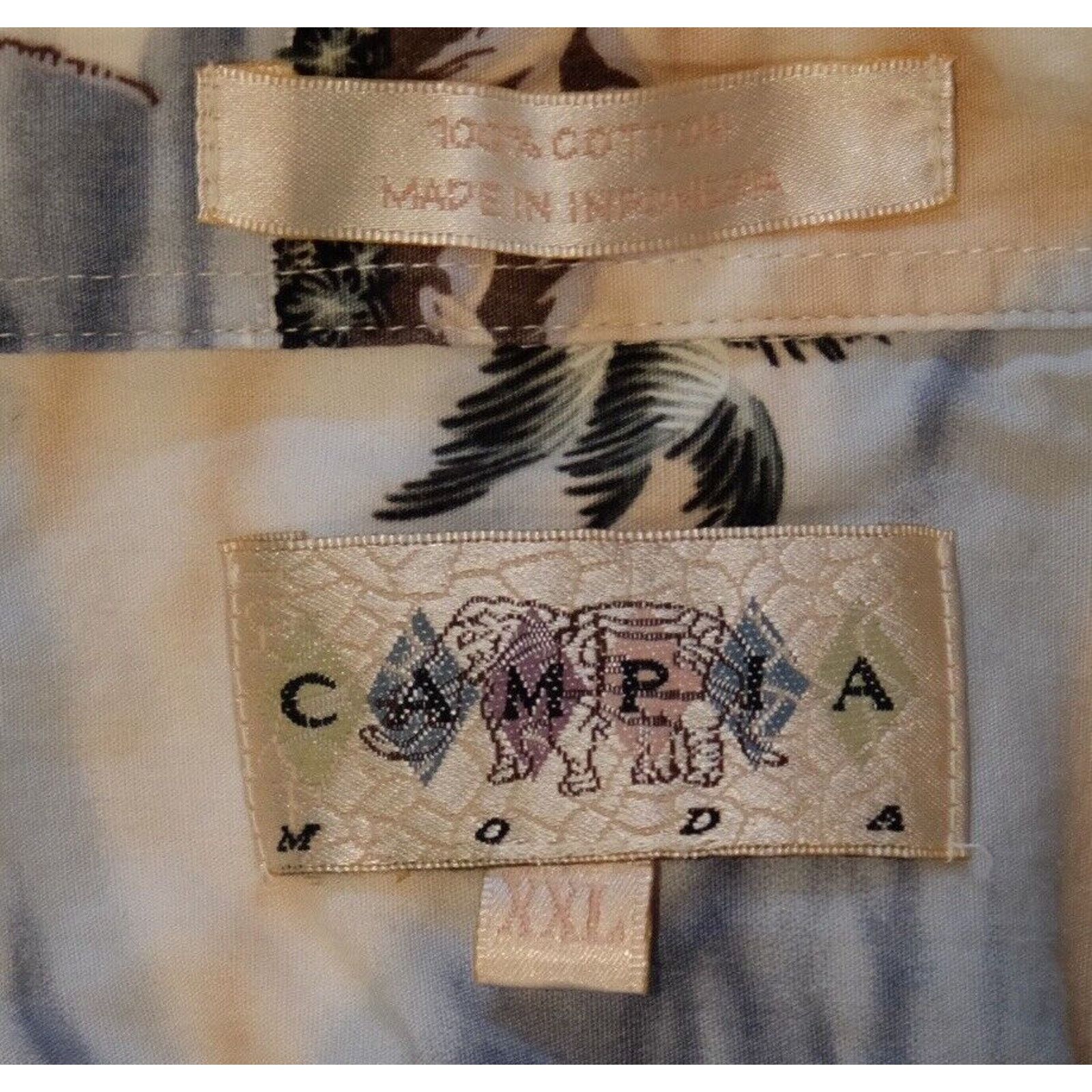 Campia Moda Campia Moda XXL Hawaiian Shirt Tropical Island Print Cotton Size US XXL / EU 58 / 5 - 5 Thumbnail