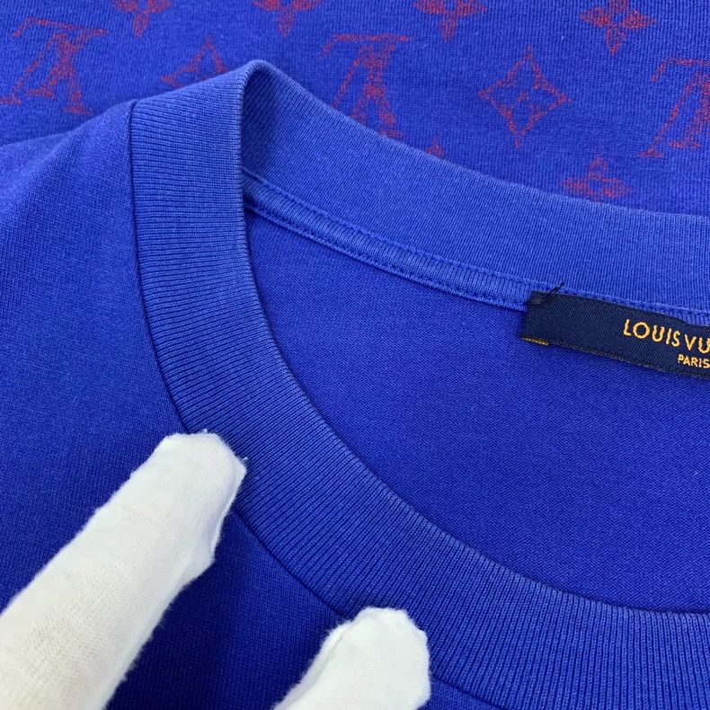 Louis Vuitton Louis Vuitton Dark blue logo cotton crewneck short sleeve Size US XL / EU 56 / 4 - 8 Thumbnail