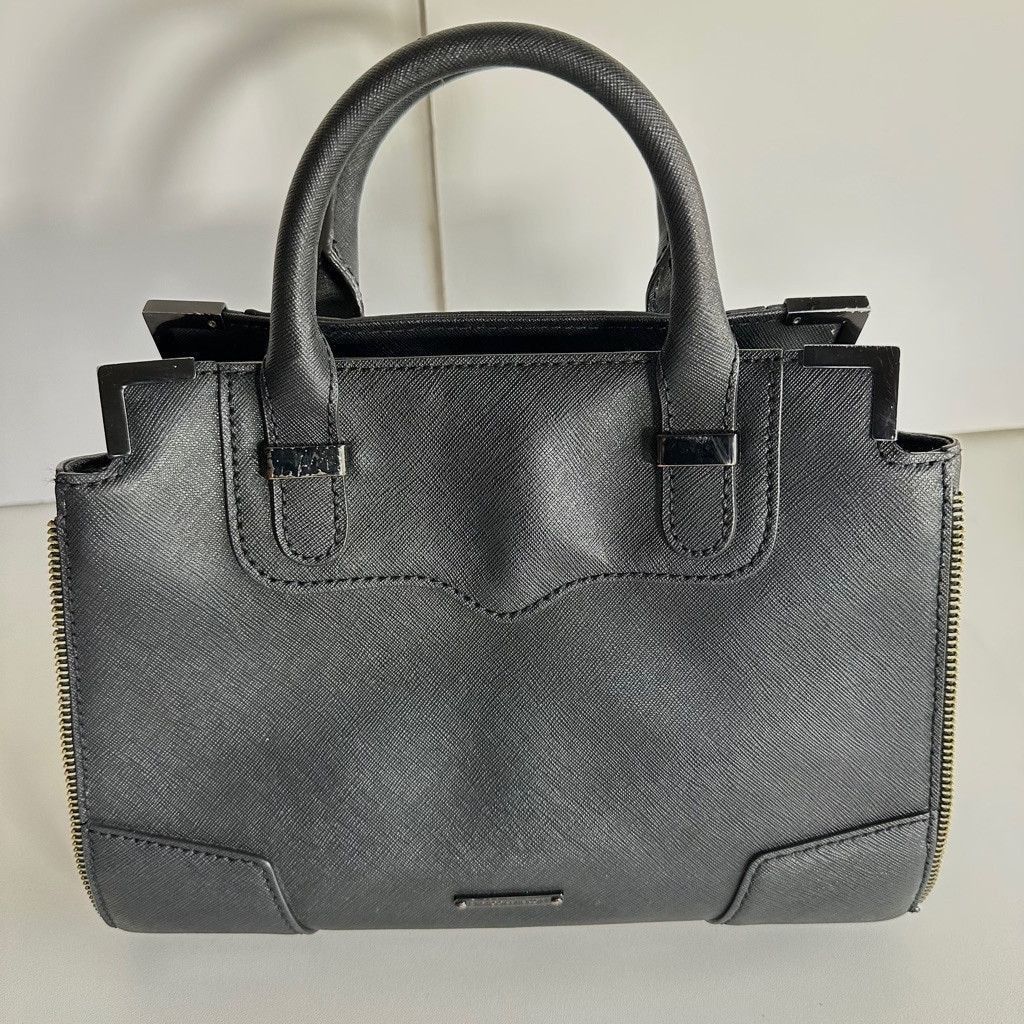 Rebecca Minkoff Rebecca Minkoff Saffiano Leather Black Satchel Crossbody Bag Size ONE SIZE - 8 Thumbnail