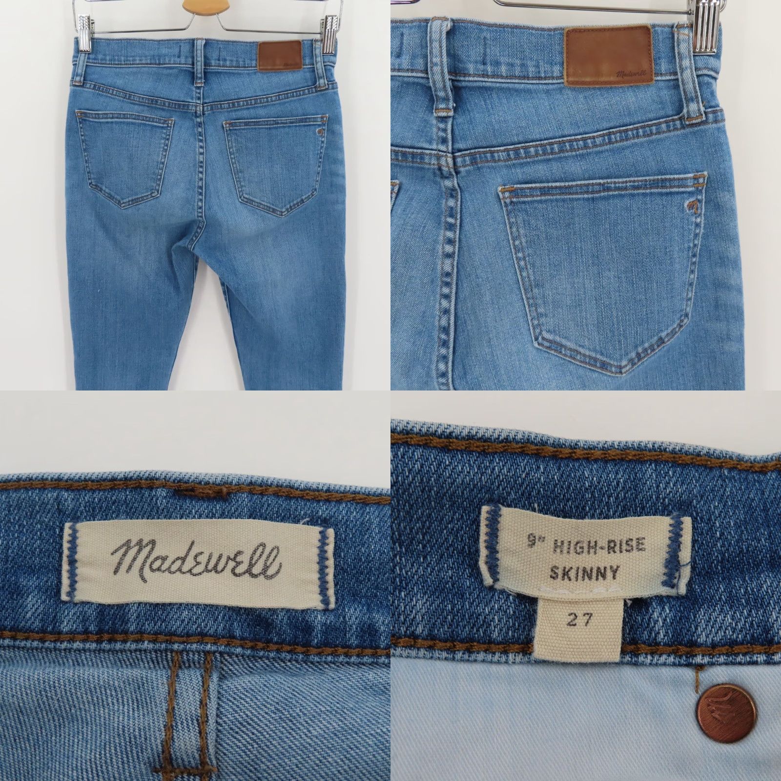 Madewell Madewell Jeans Womens 27 9in High Rise Distressed Raw Hem Denim Blue 5-Pocket Regular Inseam 9 in Size 27" / US 4 / IT 40 - 8 Thumbnail