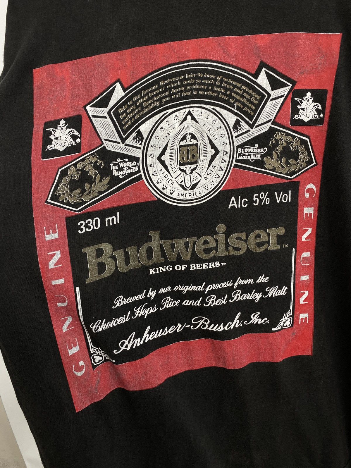 Budweiser 🇺🇸 Vintage 90s Budweiser King Of Beer Retro T-Shirt Rare Hype Size US L / EU 52-54 / 3 - 4 Thumbnail