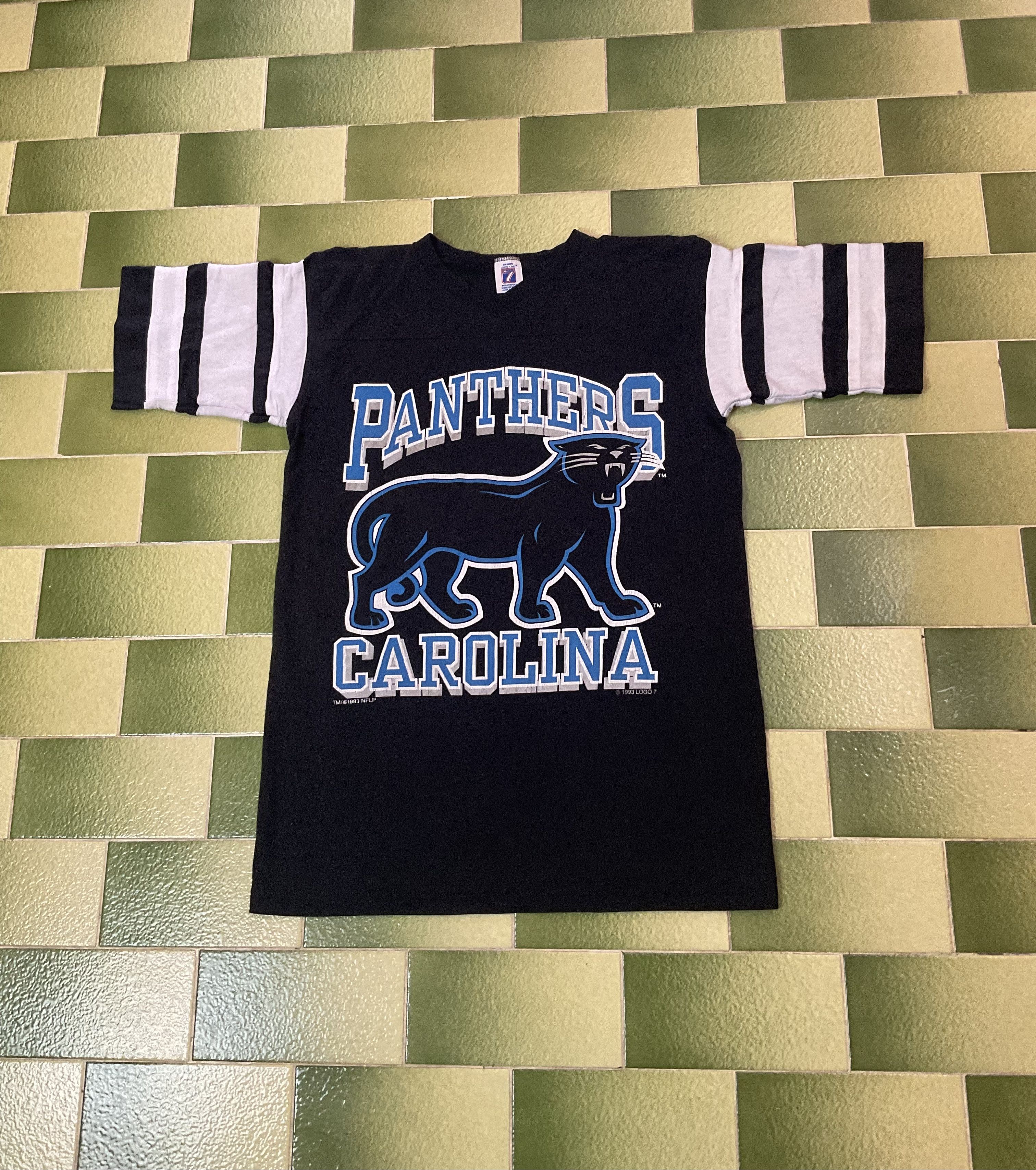 NFL Vintage 1993 Carolina Panthers Raglan T-Shirt 3/4 Sleeves Size US M / EU 48-50 / 2 - 2 Thumbnail
