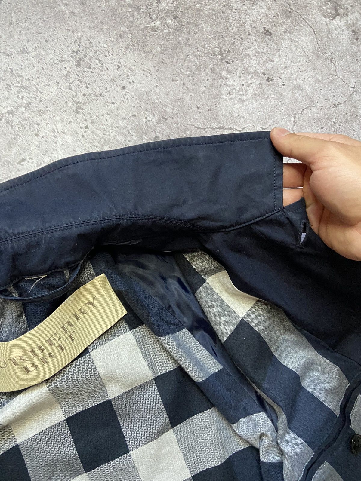 Burberry Burberry Brit Nova Check Inside Trench Coat In Navy Size US M / EU 48-50 / 2 - 9 Thumbnail
