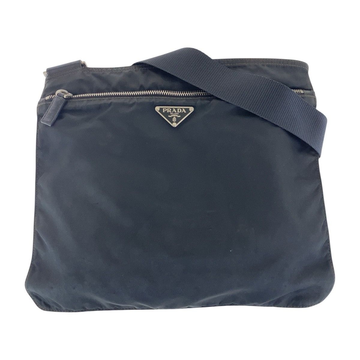 Prada Prada Tessuto Triangle Logo Plate Nylon Shoulder Bag 45 Others Crossbody Bag 45 in Black, Women's