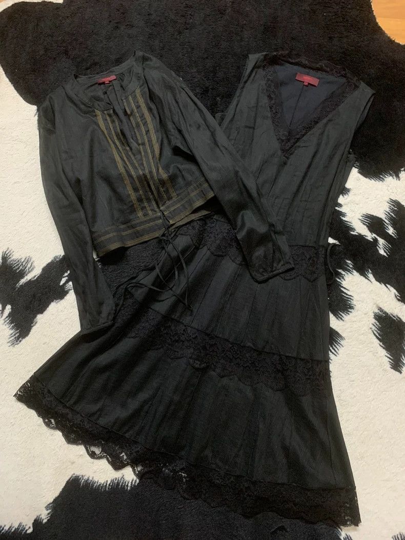Kenzo KENZO 90s lace patchwork cotton linen set skirt Size XS / US 0-2 / IT 36-38 - 2 Thumbnail