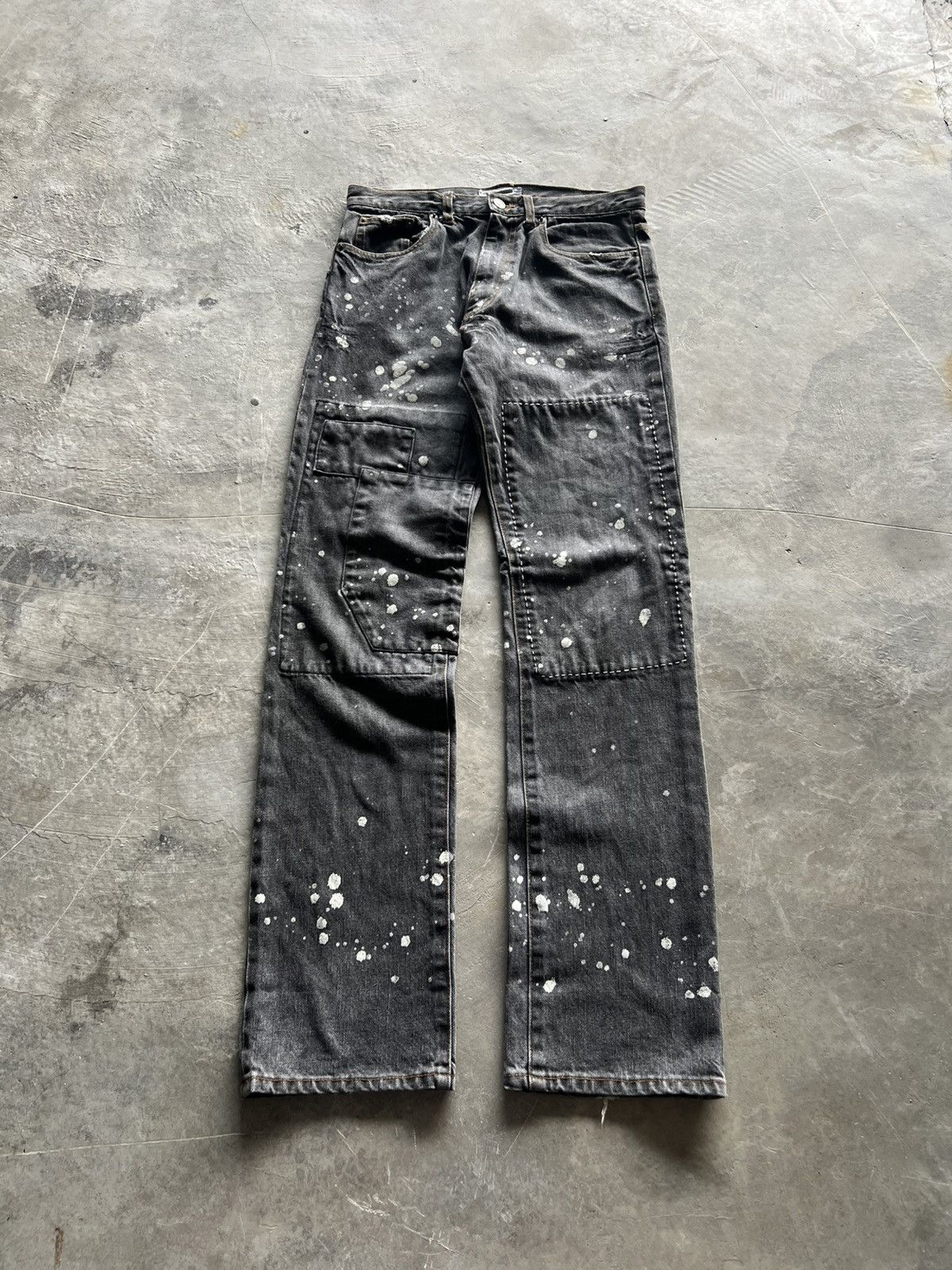 super sick splatter patchwork double knee style japanese