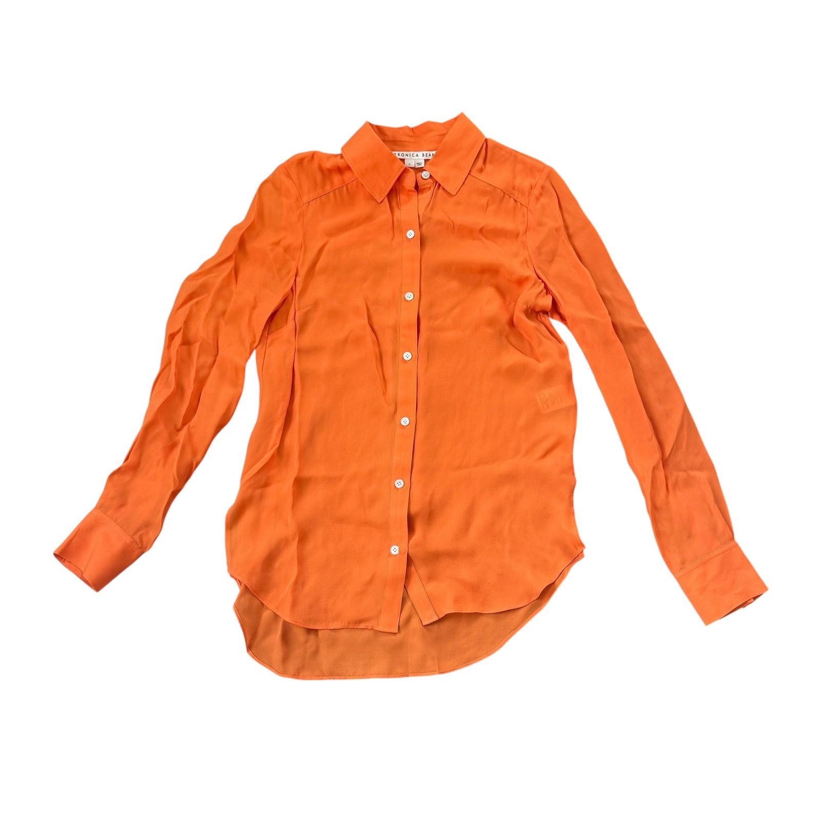 Veronica Beard Veronica Beard Morgane Silk Blouse Tangerine Orange Size XS / US 0-2 / IT 36-38 - 2 Thumbnail