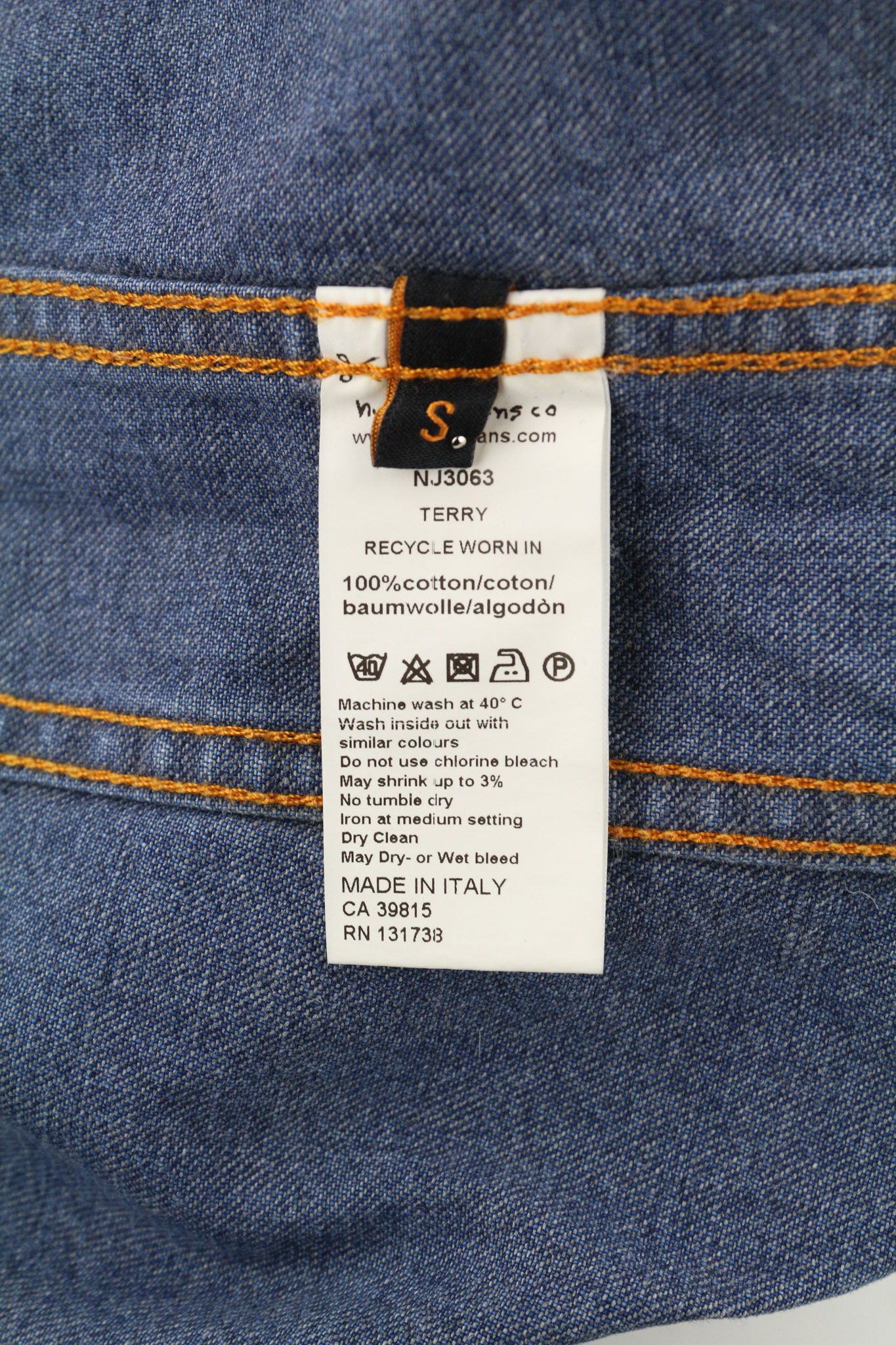 Nudie Jeans TERRY WORN IN S Blue Faded Cotton Unlined Jacket 80779 Size US S / EU 44-46 / 1 - 6 Thumbnail