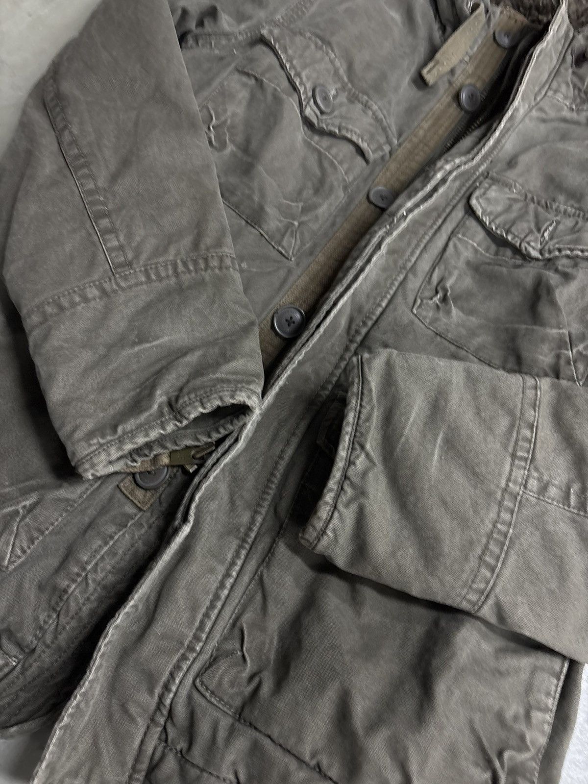 14th Addiction 💥MILITARY PARKA SHERPA LINEN HOODIE JACKET Size US S / EU 44-46 / 1 - 8 Thumbnail