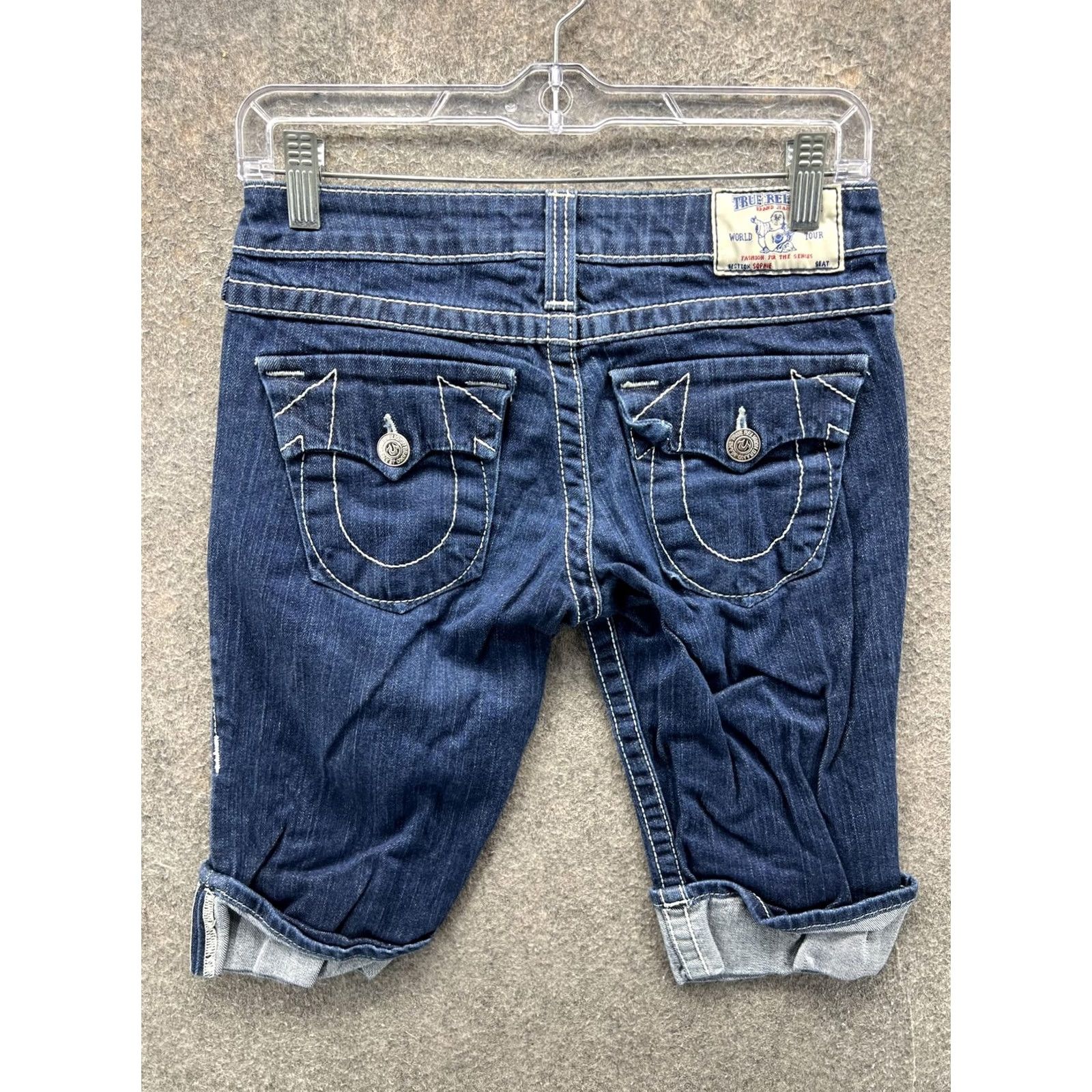 True Religion True Religion Jeans Capri Womens 26 Blue Dark Wash Denim Rolled Capris Slim 5-Pocket Ankle Zipper Summer Women’s Size 26" / US 2 / IT 38 - 7 Thumbnail