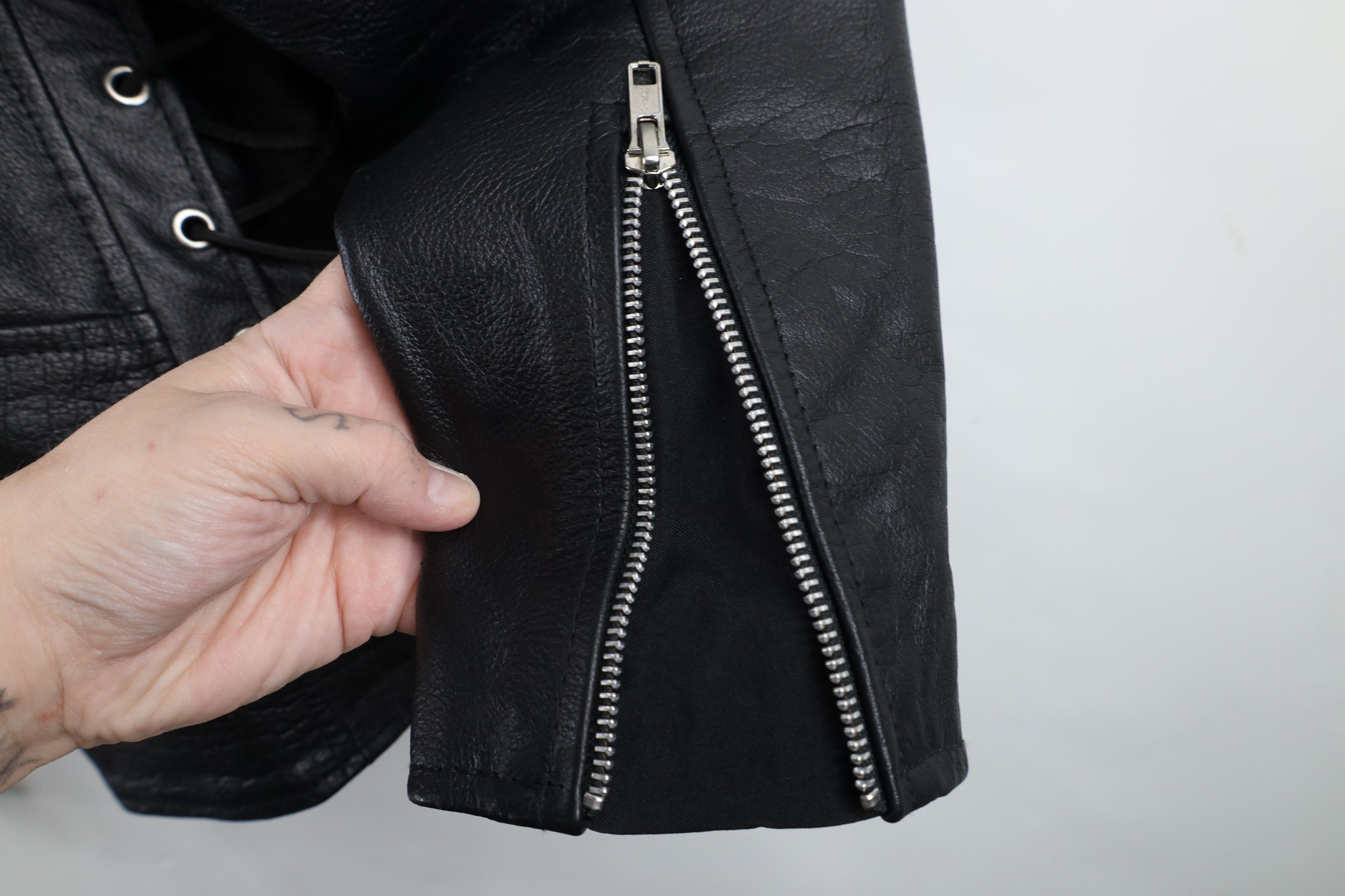 Vintage Vintage 90s Streetwear Lined Leather Motorcycle Jacket Size US L / EU 52-54 / 3 - 15 Thumbnail