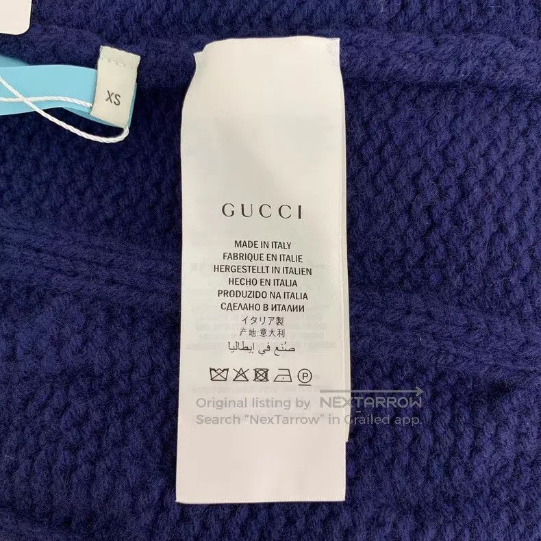 Gucci Gucci Dark blue twisted wool V-neck single-breasted long-s Size XS / US 0-2 / IT 36-38 - 6 Thumbnail