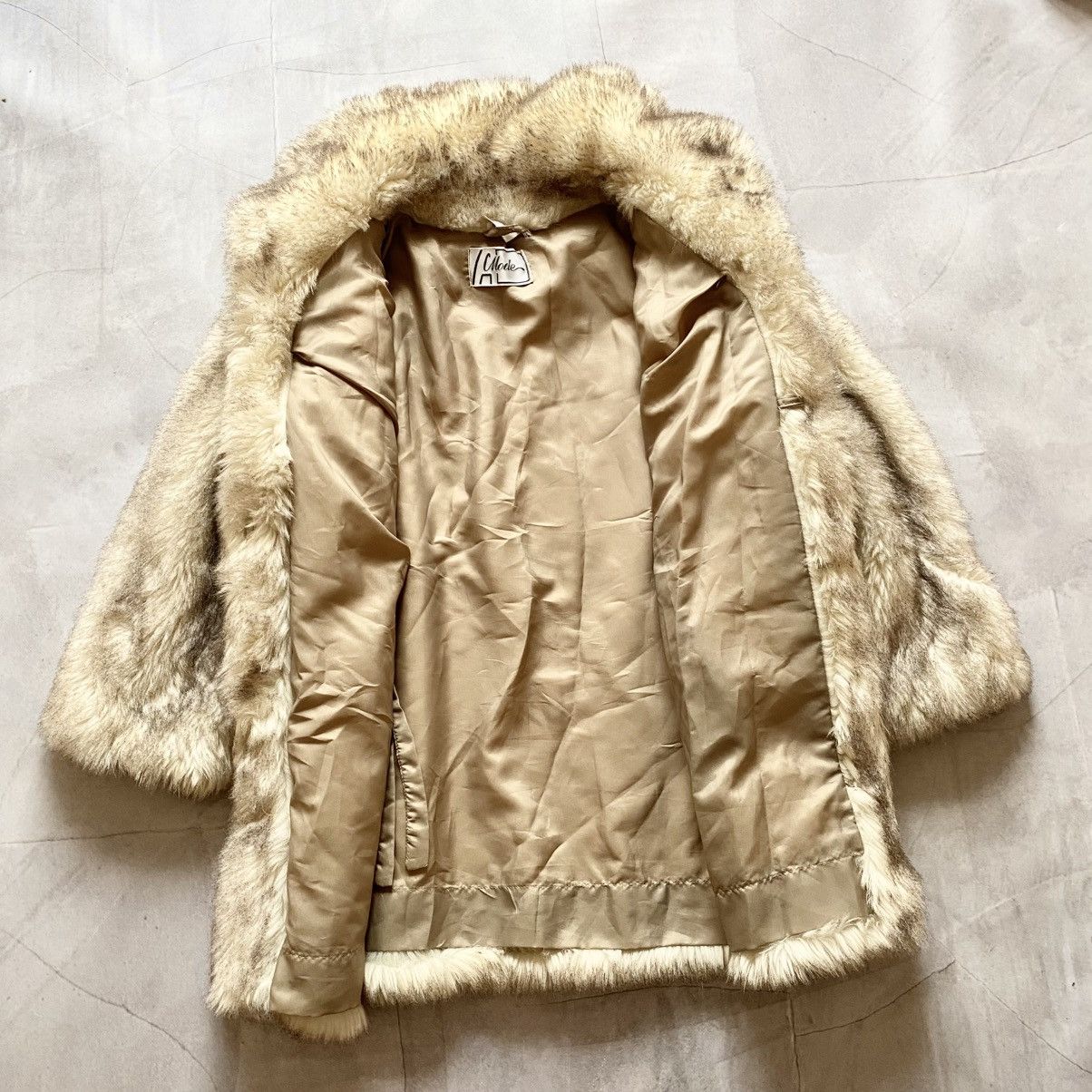 If Six Was Nine 80s Vintage Faux Fur Oversize Coat Jacket England Womens Size L / US 10 / IT 46 - 6 Thumbnail
