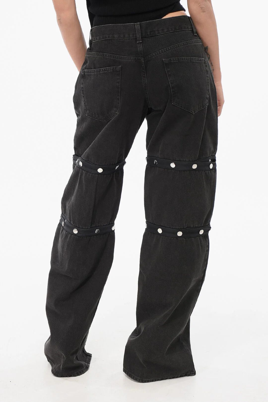 The Attico og1mm0426 Modular Baggy Jeans in Black Size 25" / US 0 / IT 36 - 2 Thumbnail