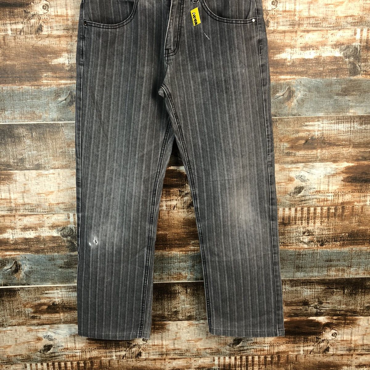 Japanese Brand Skkone Grey stripe cargo Casual Pants #A1434 Size US 32 / EU 48 - 3 Thumbnail