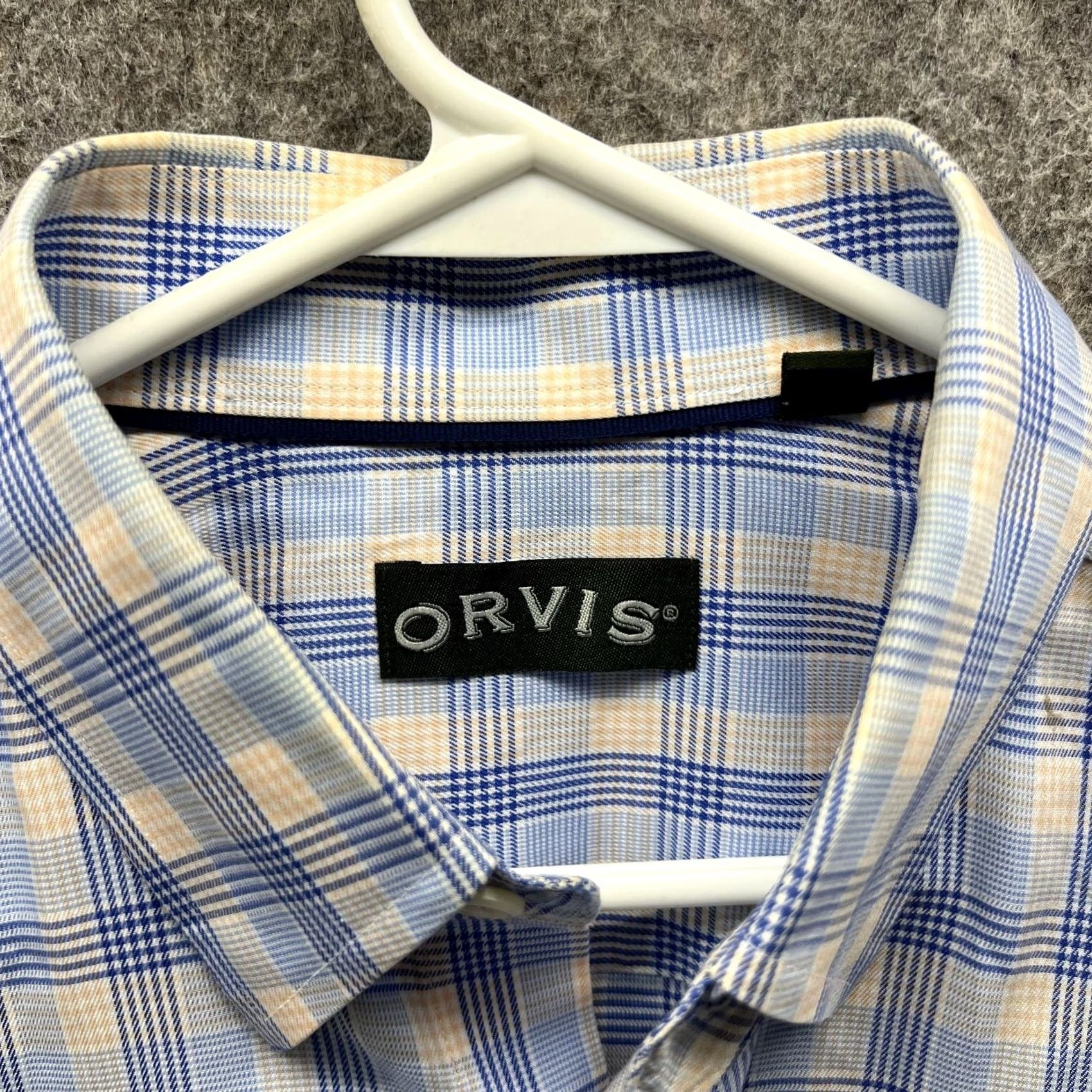 Orvis VINTAGE Orvis Shirt Men Medium Adult Blue Yellow Plaid Button-Down Preppy Casual, Button-Up, All Seasons, Regular fit, Wool? (Note: keep as Canvas) Size US M / EU 48-50 / 2 - 6 Thumbnail