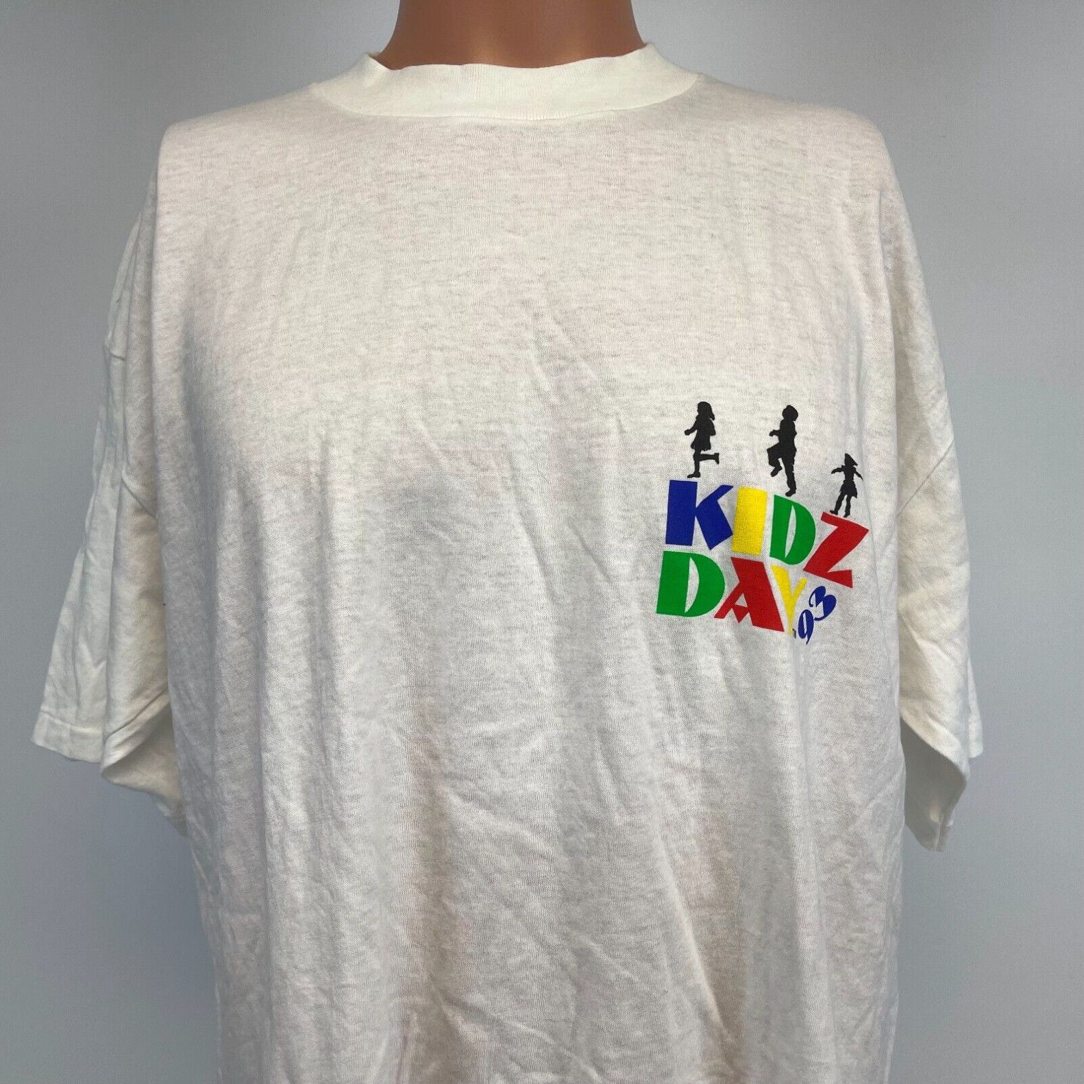 image of Vintage Kidz Day 1993 Single Stitch T Shirt Great Entertainment VTG 90's Made In Usa XL in White