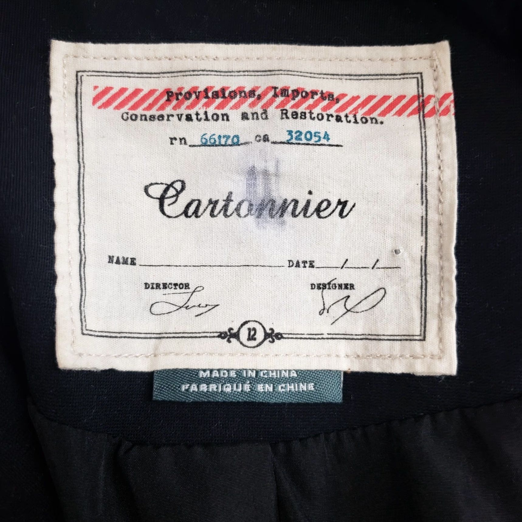 Vintage Cartonnier Womens Jacket Sz 12 Black 3/4 Sleeve Hook Closure Blazer, Polyester Blend, Basic Jacket, Womens, 12, Black Size XL / US 12-14 / IT 48-50 - 6 Thumbnail