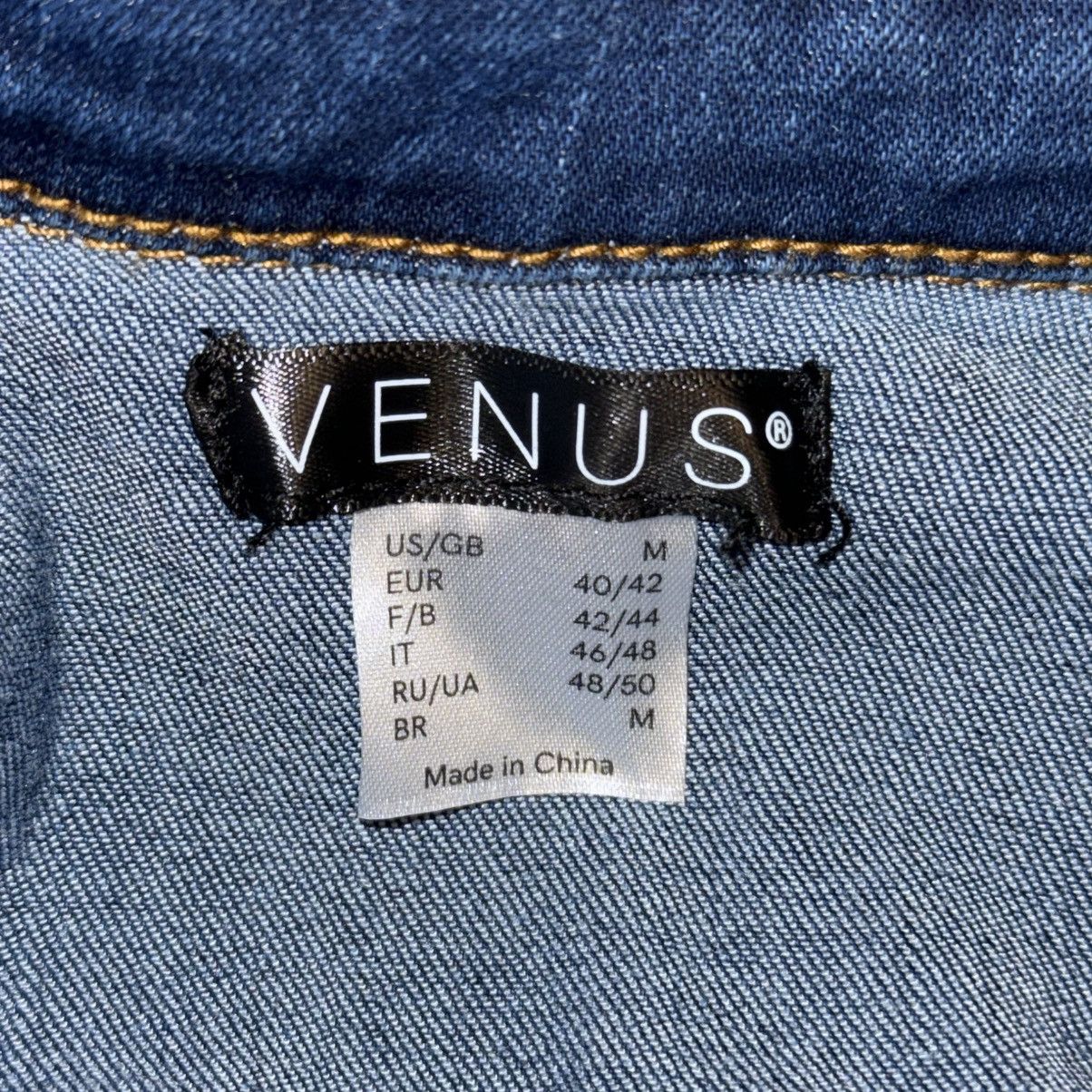 Venus Venus dark wash high low flounce hem denim biker jacket Size M / US 6-8 / IT 42-44 - 5 Thumbnail