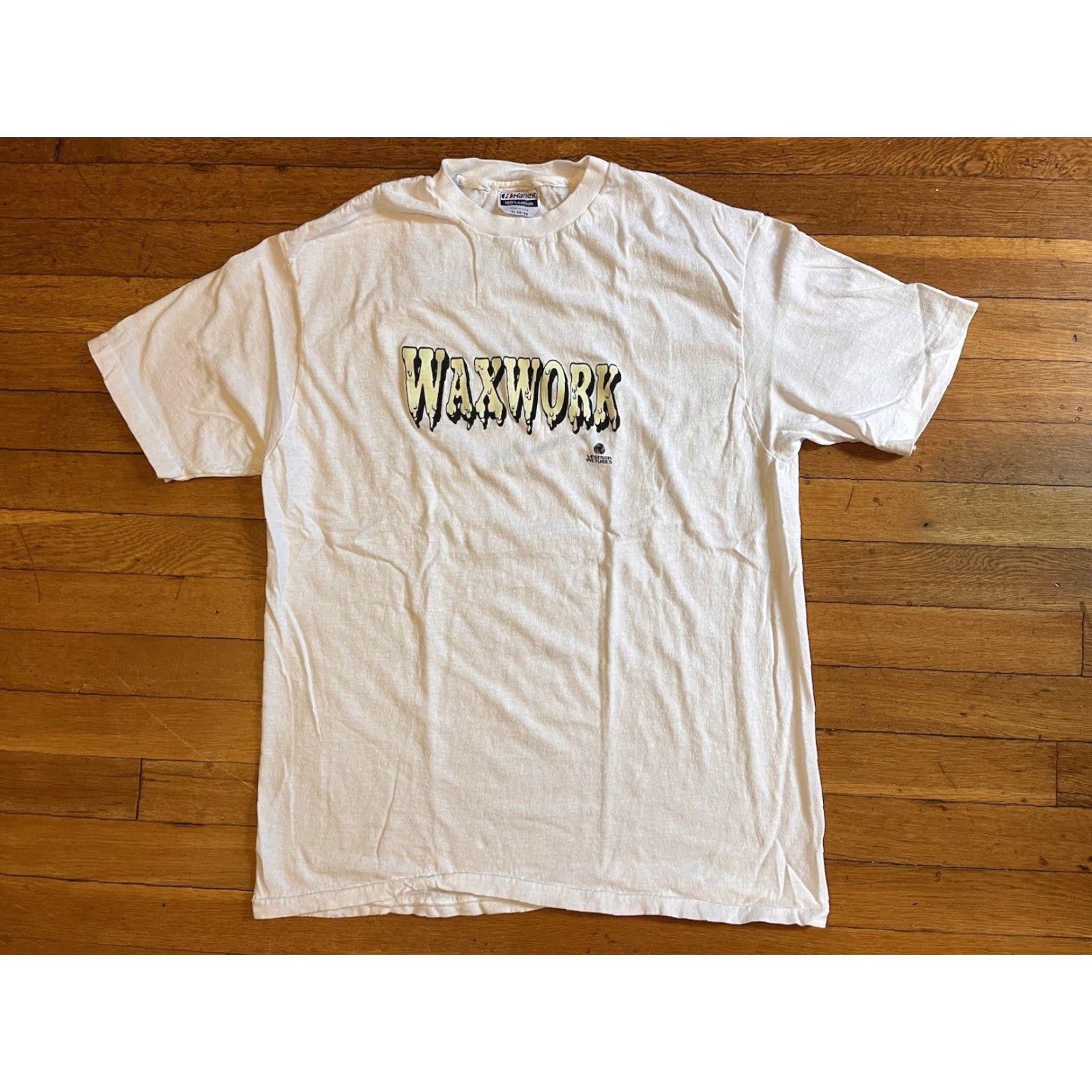 Hanes VINTAGE Waxwork Horror Movie Promo Shirt Men’s XL White Hanes T-Shirt Glow in the Dark 80s Movie Theme Mens Holidays? Size US XL / EU 56 / 4 - 2 Thumbnail