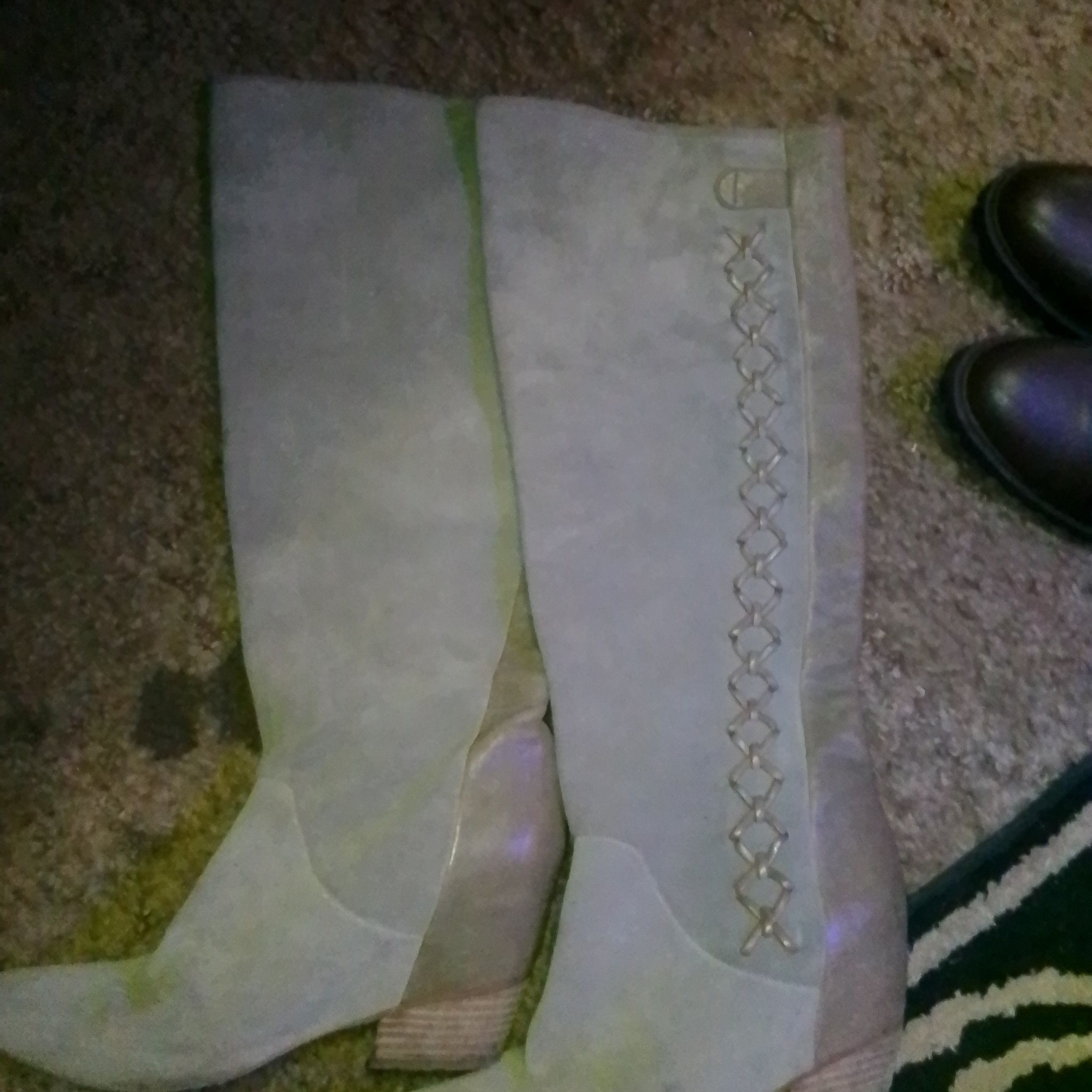 Gianni Valentino Gianni Bini knee high grey boots Size US 9.5 / IT 39.5 - 2 Thumbnail
