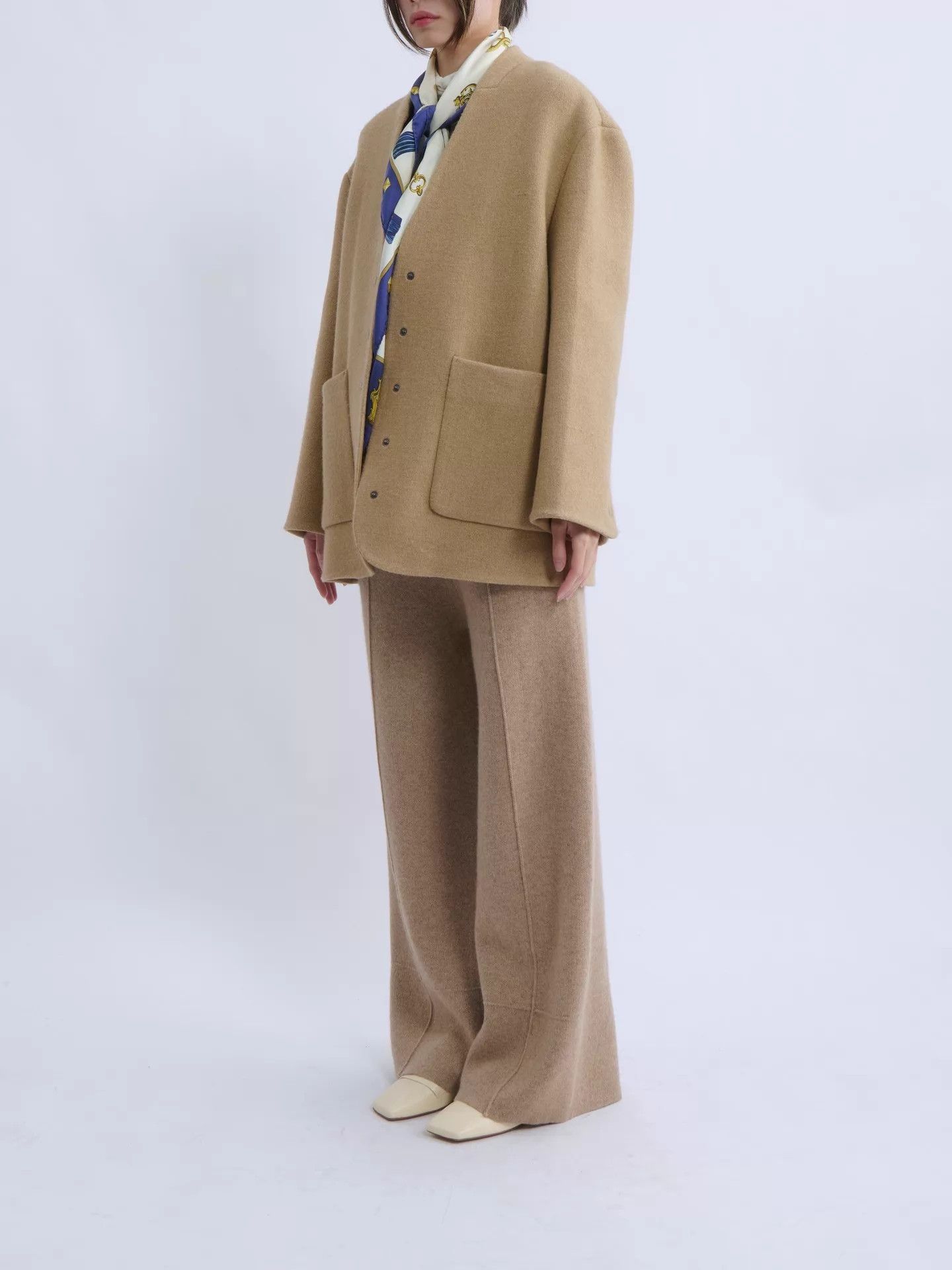 Other Epigram Collarless Wool Blend Minimalist Jacket Size M / US 6-8 / IT 42-44 - 2 Thumbnail