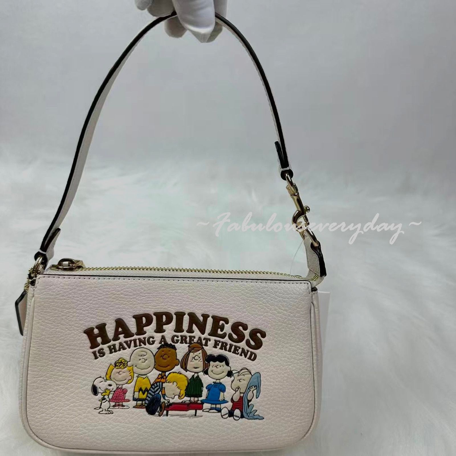 Coach Coach X Peanuts Nolita 19 Shoulder Wristlet Leather Chalk Size ONE SIZE - 1 Thumbnail