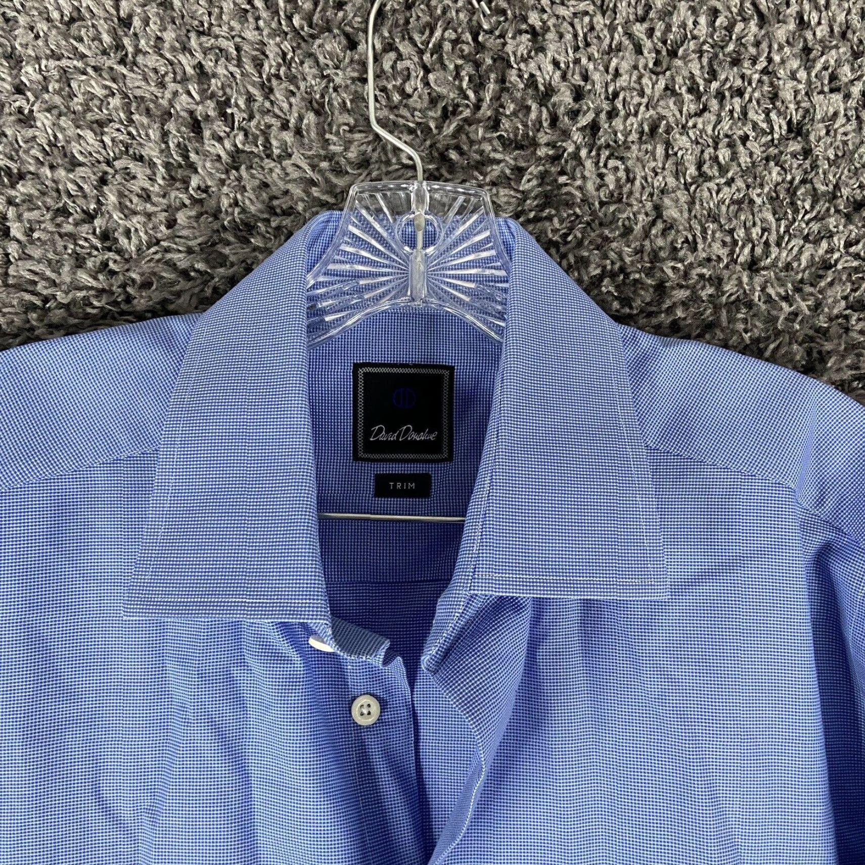 David Donahue VINTAGE Dave Donahue Dress Shirt Shirt Men 16.5 Blue 36/37 Mens Size 42R - 6 Thumbnail