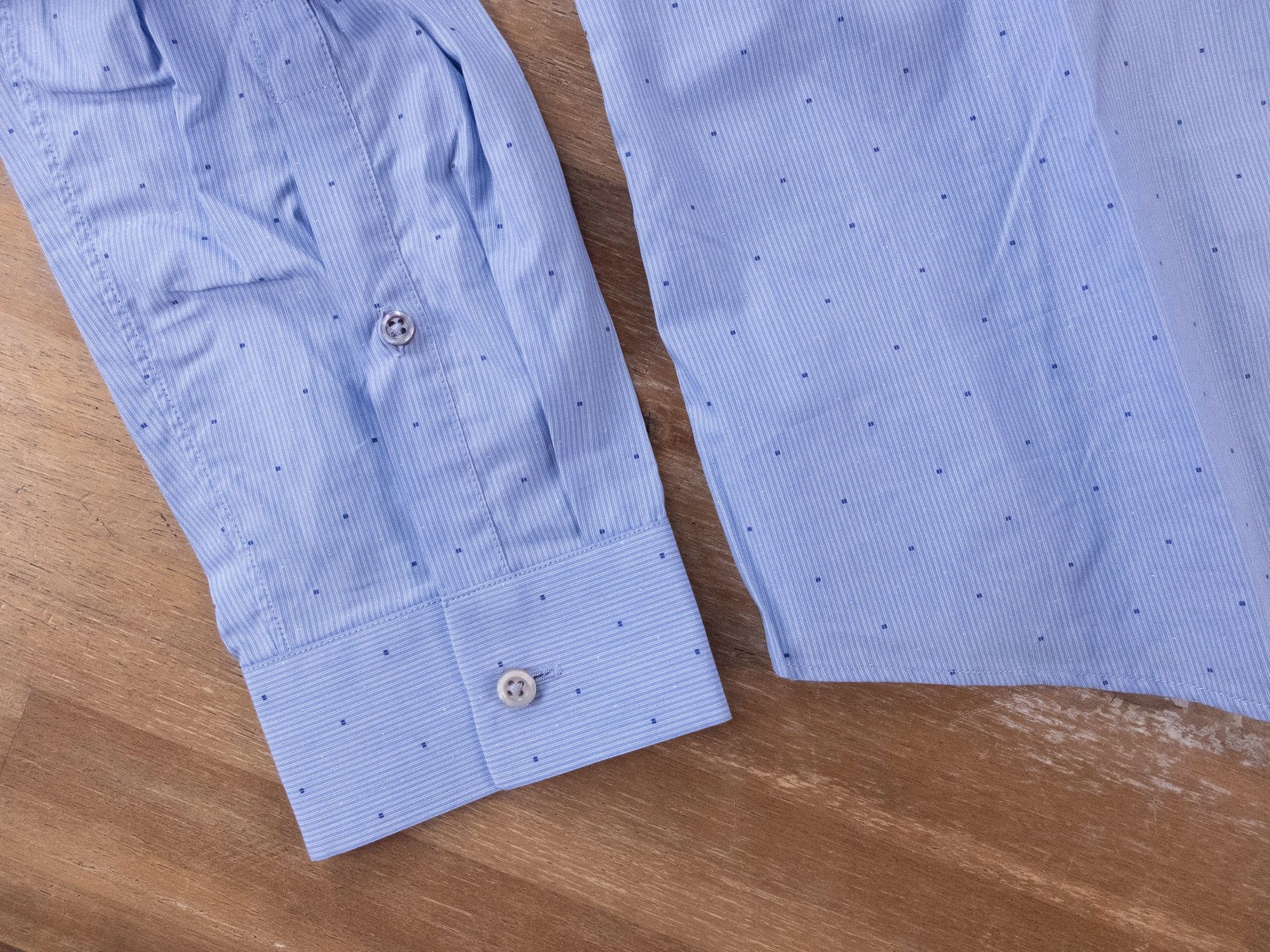 Jil Sander JIL SANDER blue slim fit striped polka dots shirt 42 XL Size US XL / EU 56 / 4 - 8 Thumbnail