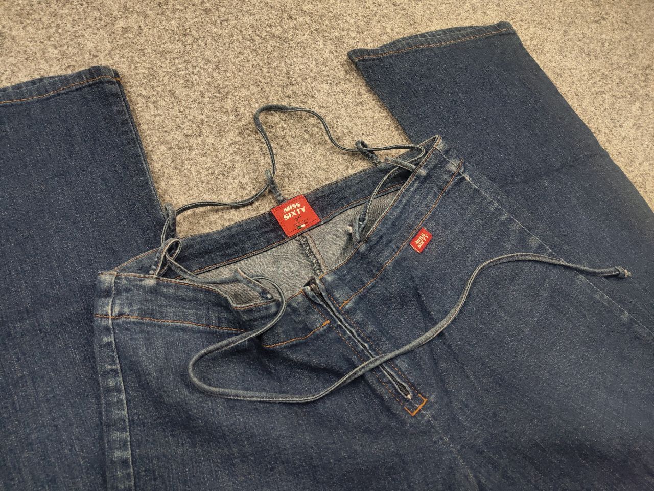 Miss Sixty Vintage Y2K Miss Sixty Low Bootcut drawstring Denim Jeans Size 28" / US 6 / IT 42 - 14 Thumbnail